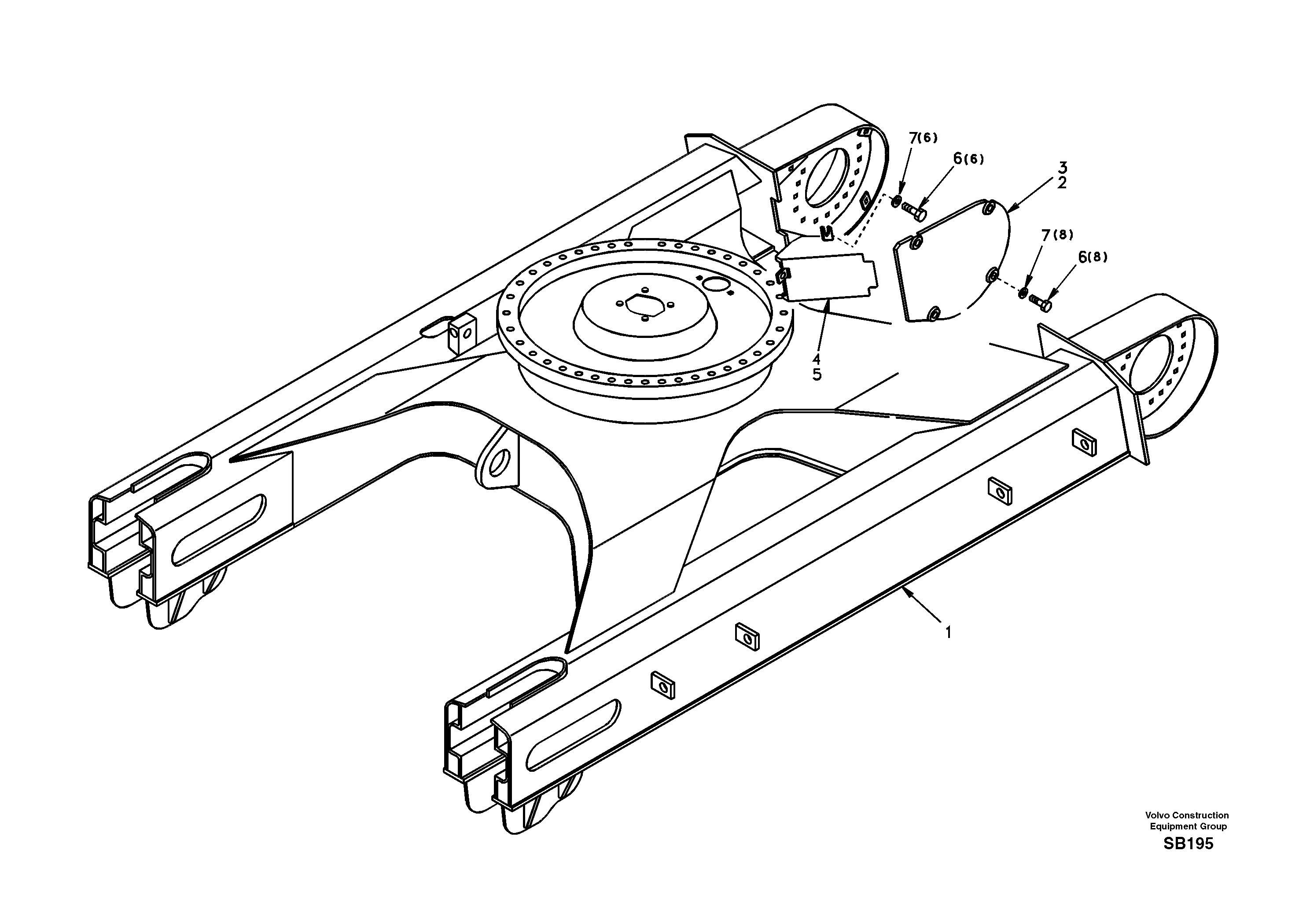 Схема запчастей Volvo EC240 - 54363 Рама экскаватора (ходовой части, шасси) 