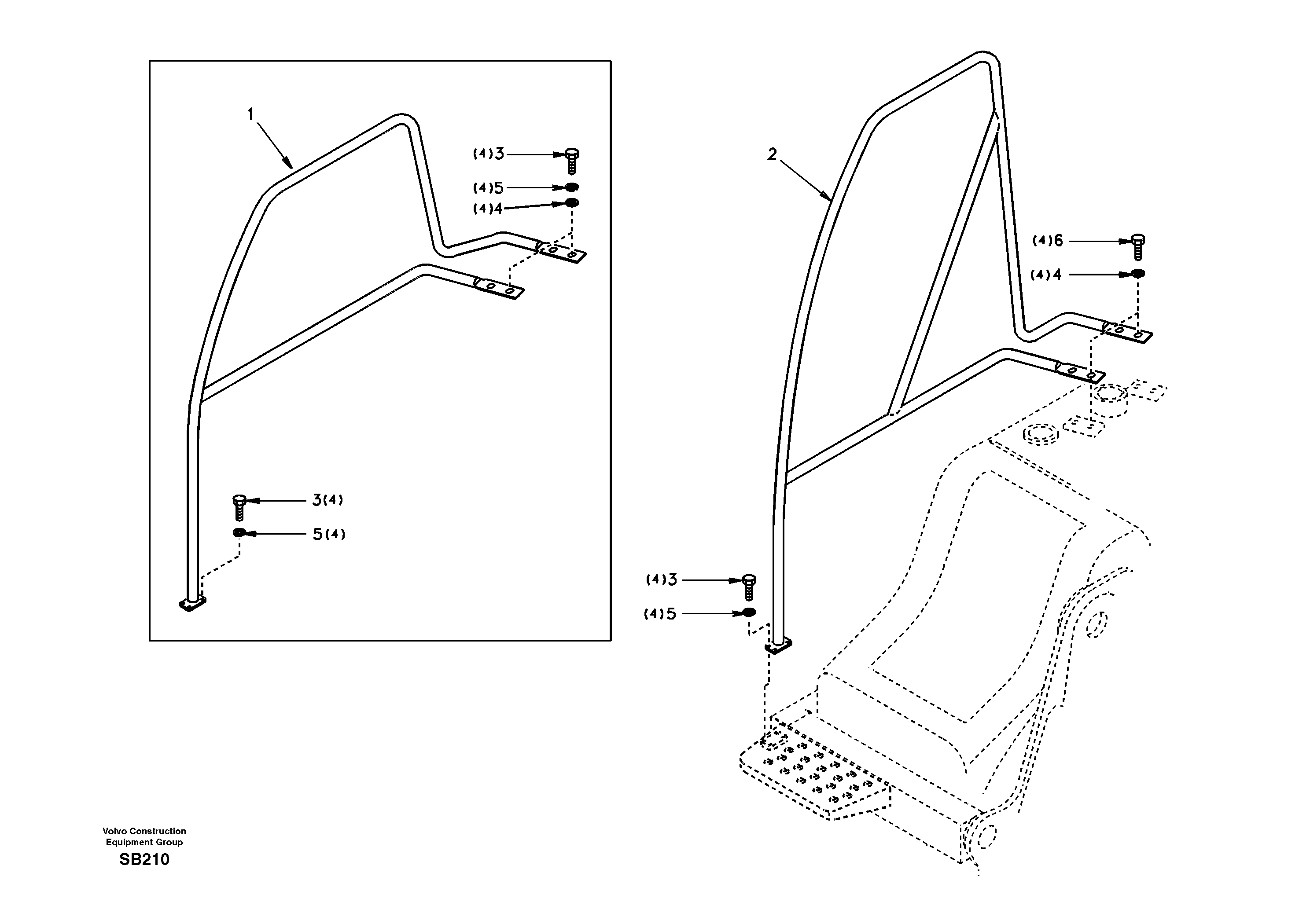 Схема запчастей Volvo EC240 - 38411 Перила 