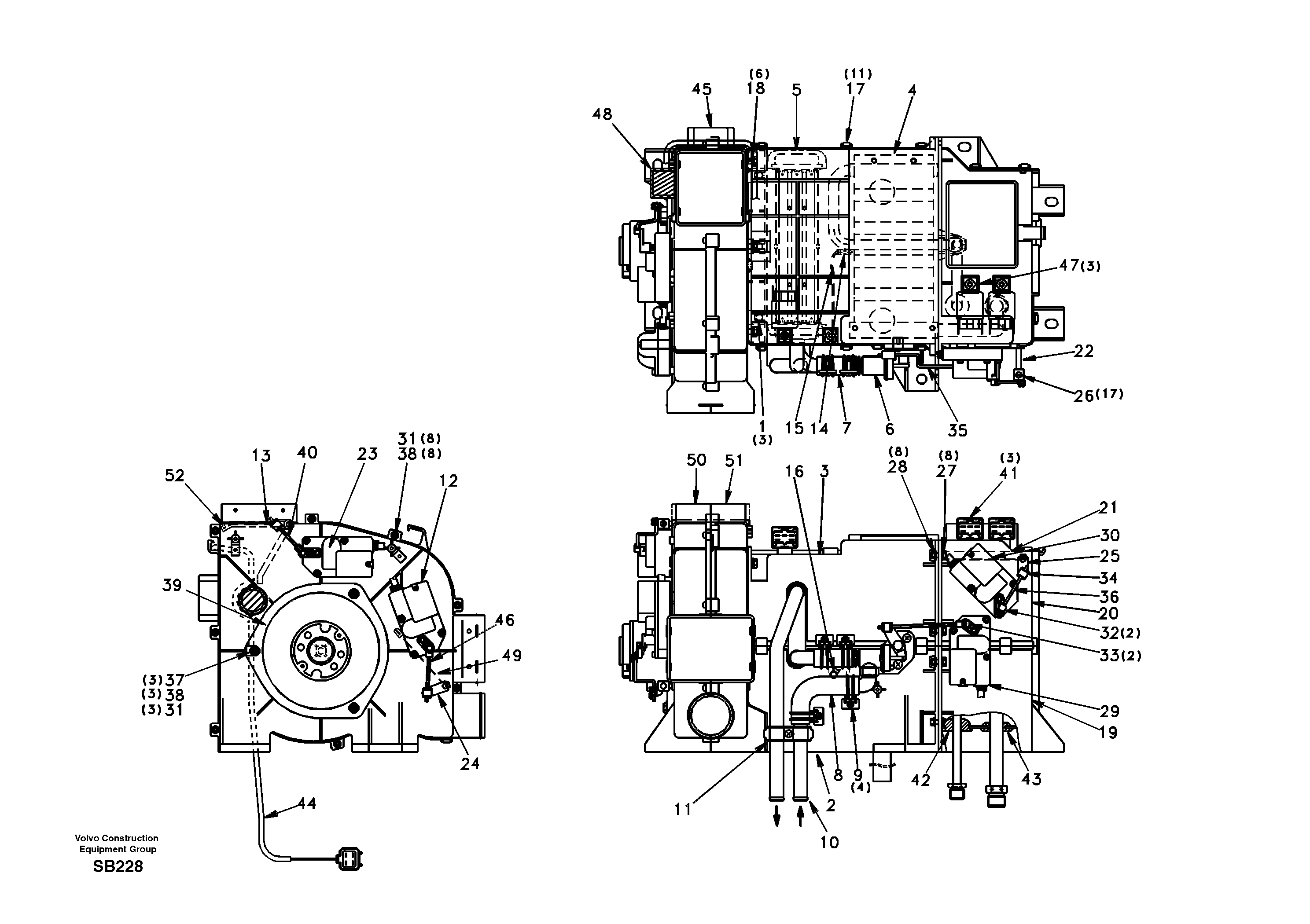 Схема запчастей Volvo EC240 - 11442 Air conditioning unit, cooling and heater 