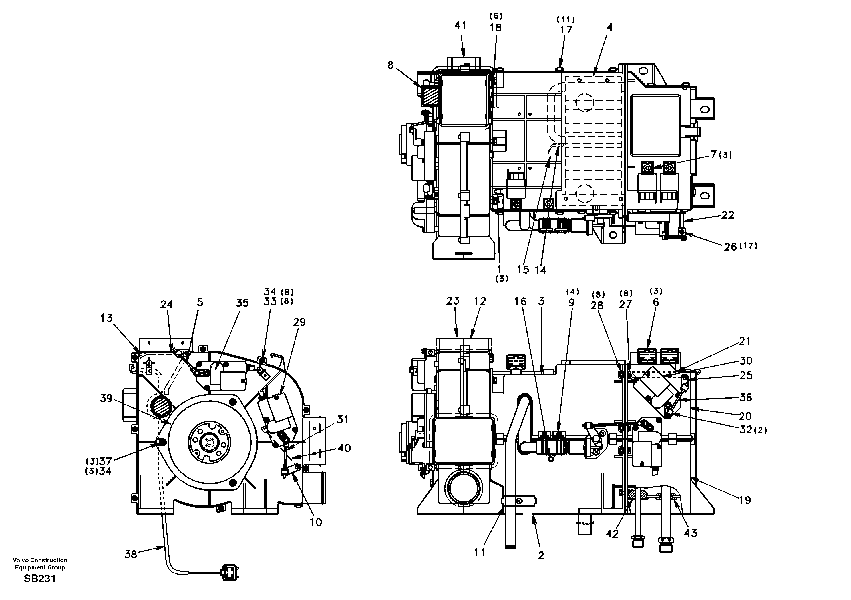 Схема запчастей Volvo EC240 - 11445 Cooling unit 