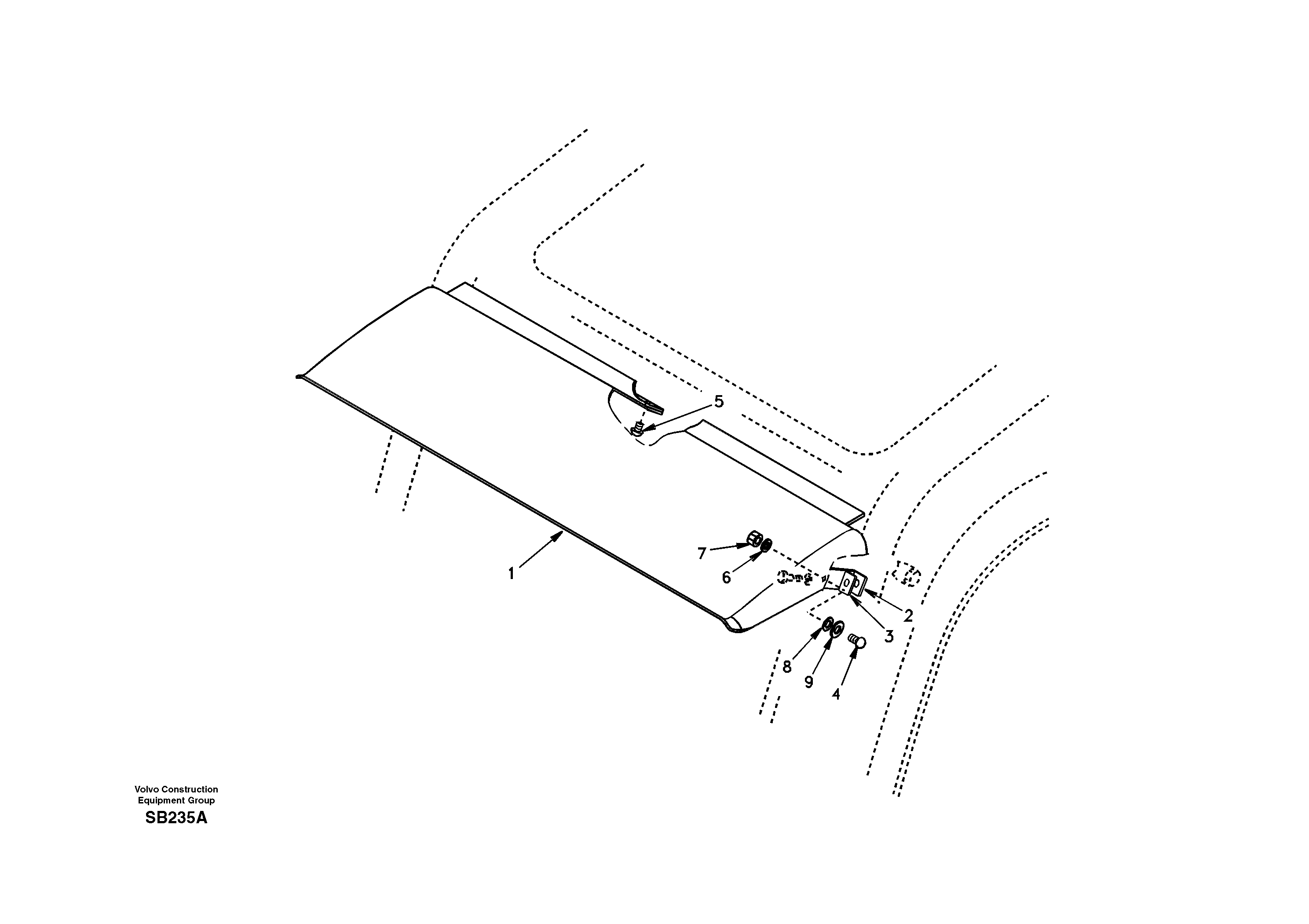 Схема запчастей Volvo EC240 - 33505 Rain visor, exterior equipment 