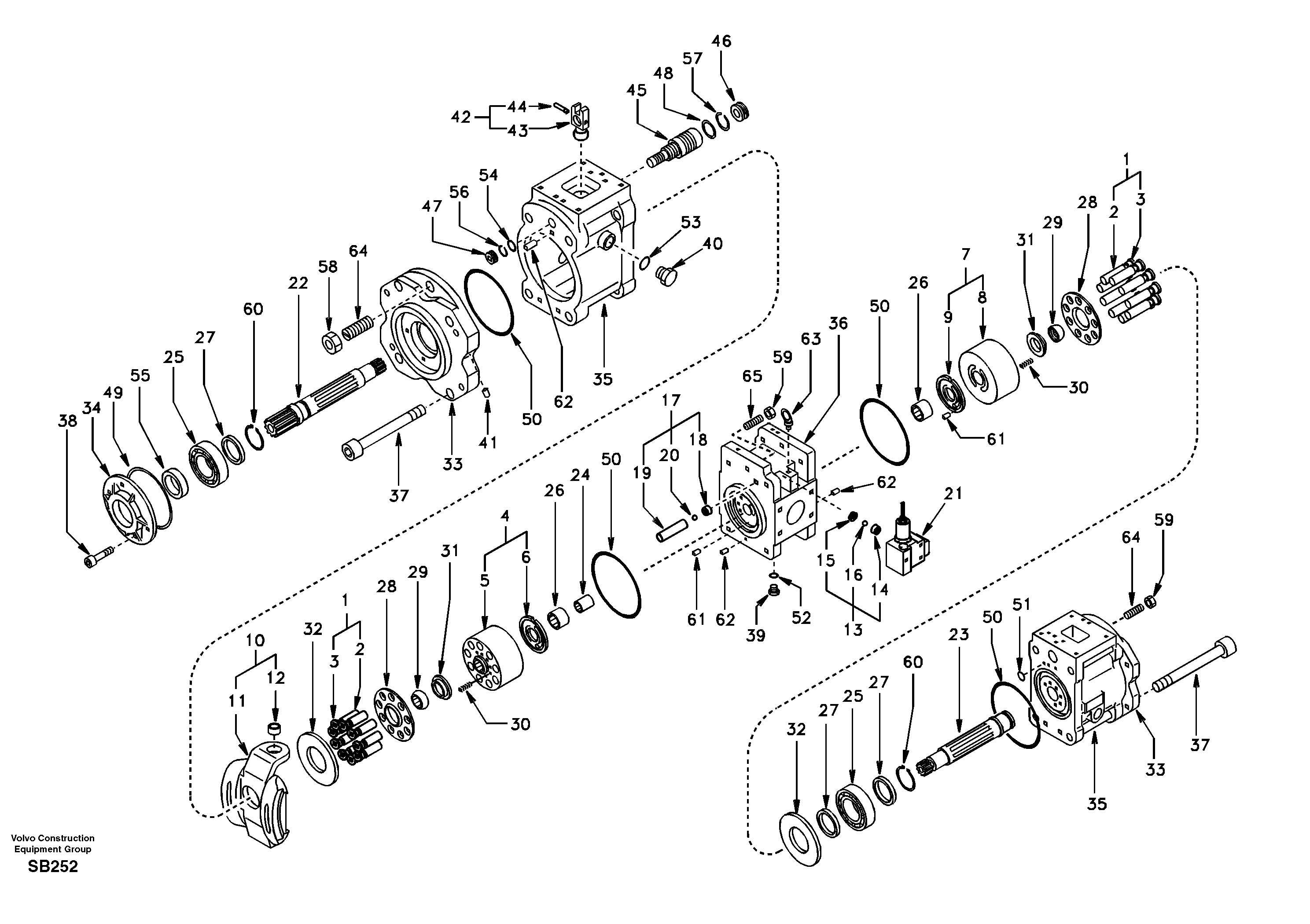 Схема запчастей Volvo EC240 - 91909 Гидронасос (основной насос) 