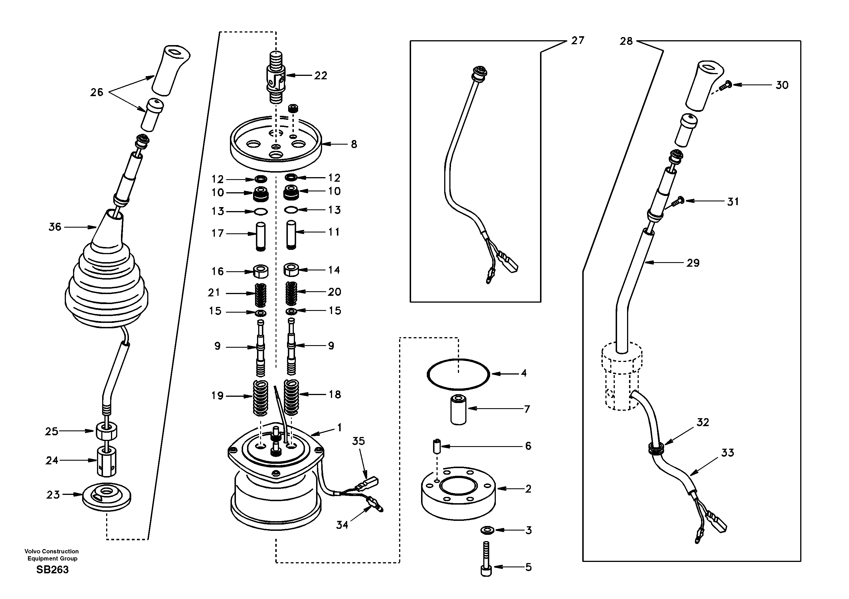 Схема запчастей Volvo EC240 - 97804 Servo system, remote control valve 