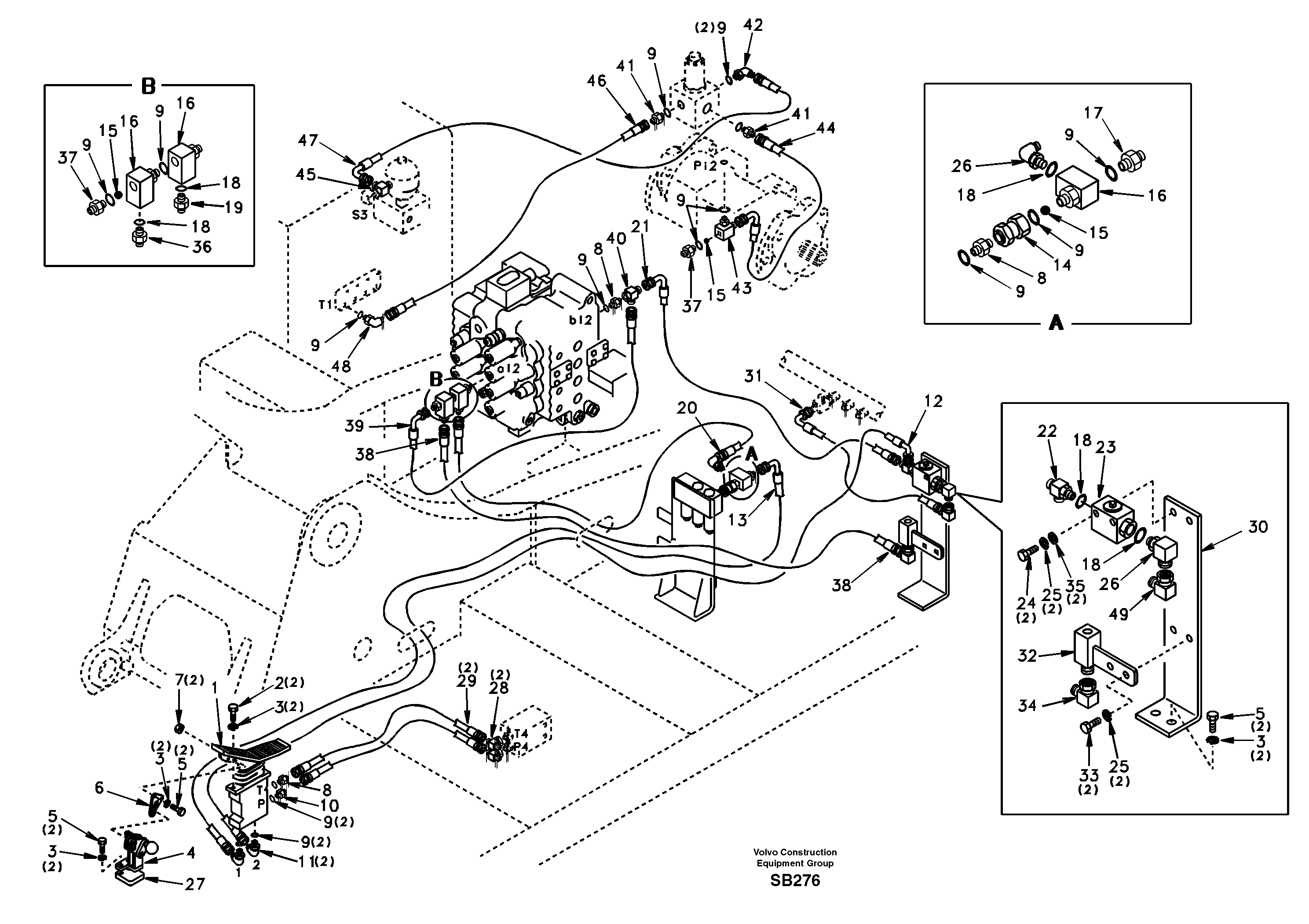 Схема запчастей Volvo EC240 - 2316 Working hydraulic, hammer and shear for 1st pump flow 