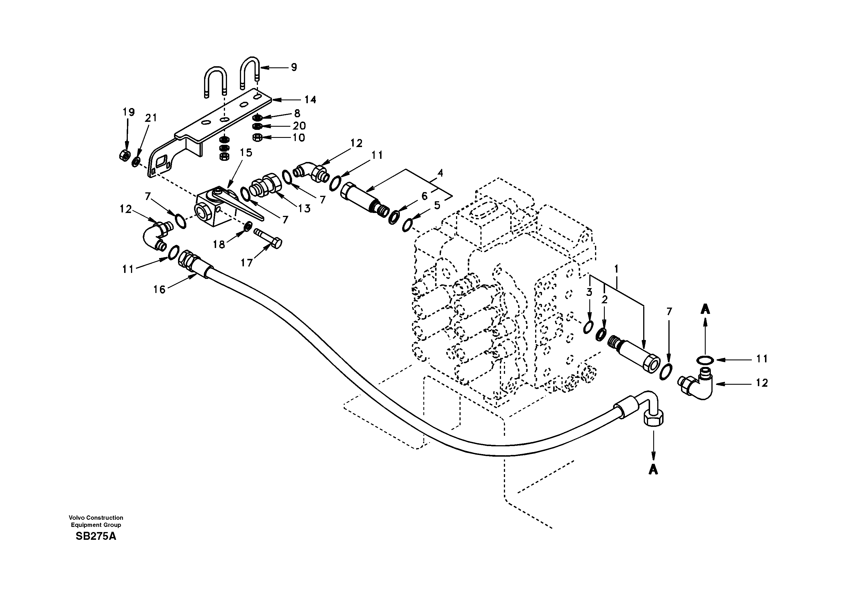 Схема запчастей Volvo EC240 - 33530 Working hydraulic, hammer and shear for 2nd pump flow 