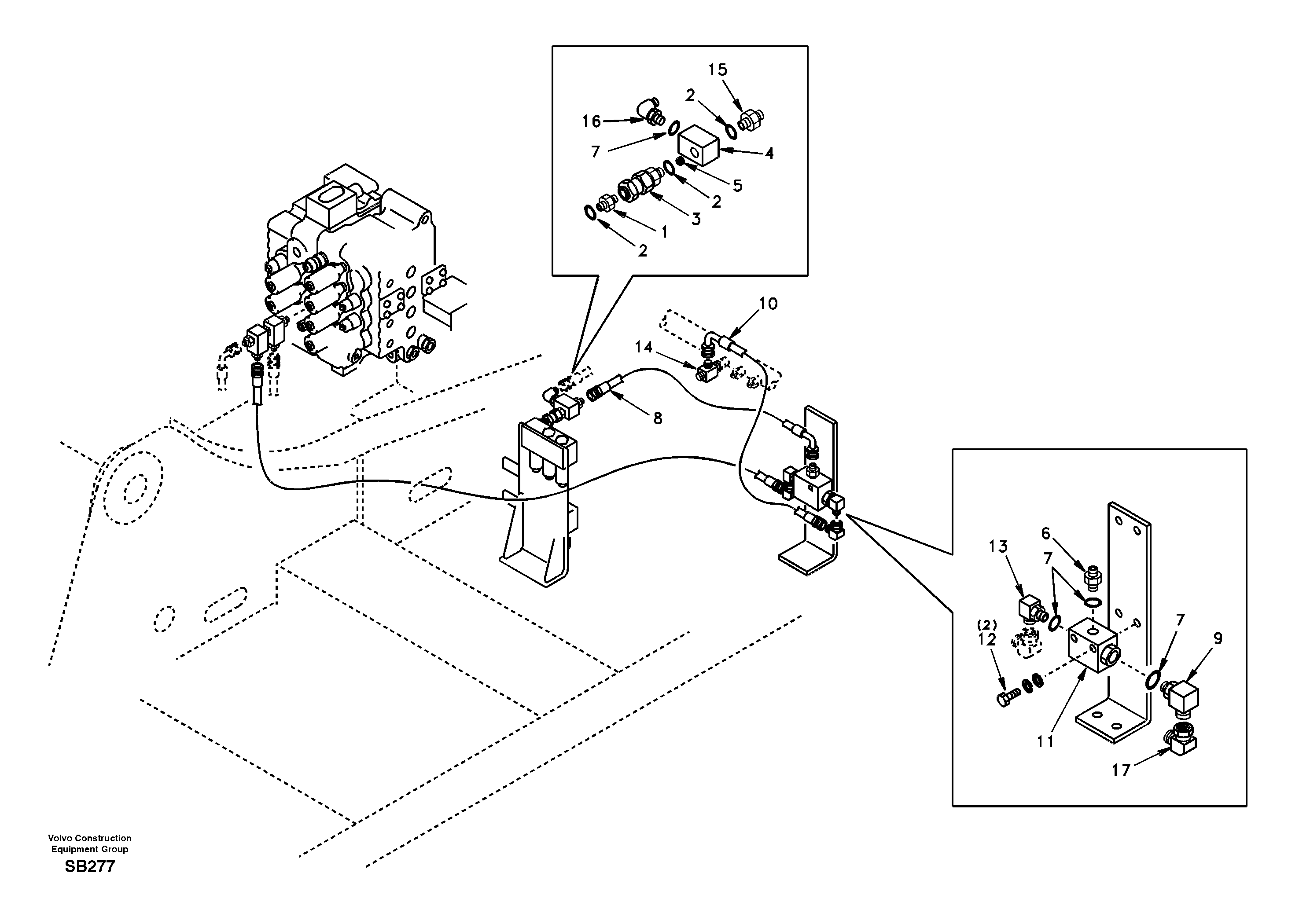 Схема запчастей Volvo EC240 - 60285 Working hydraulic, hammer and shear for 2nd pump flow 