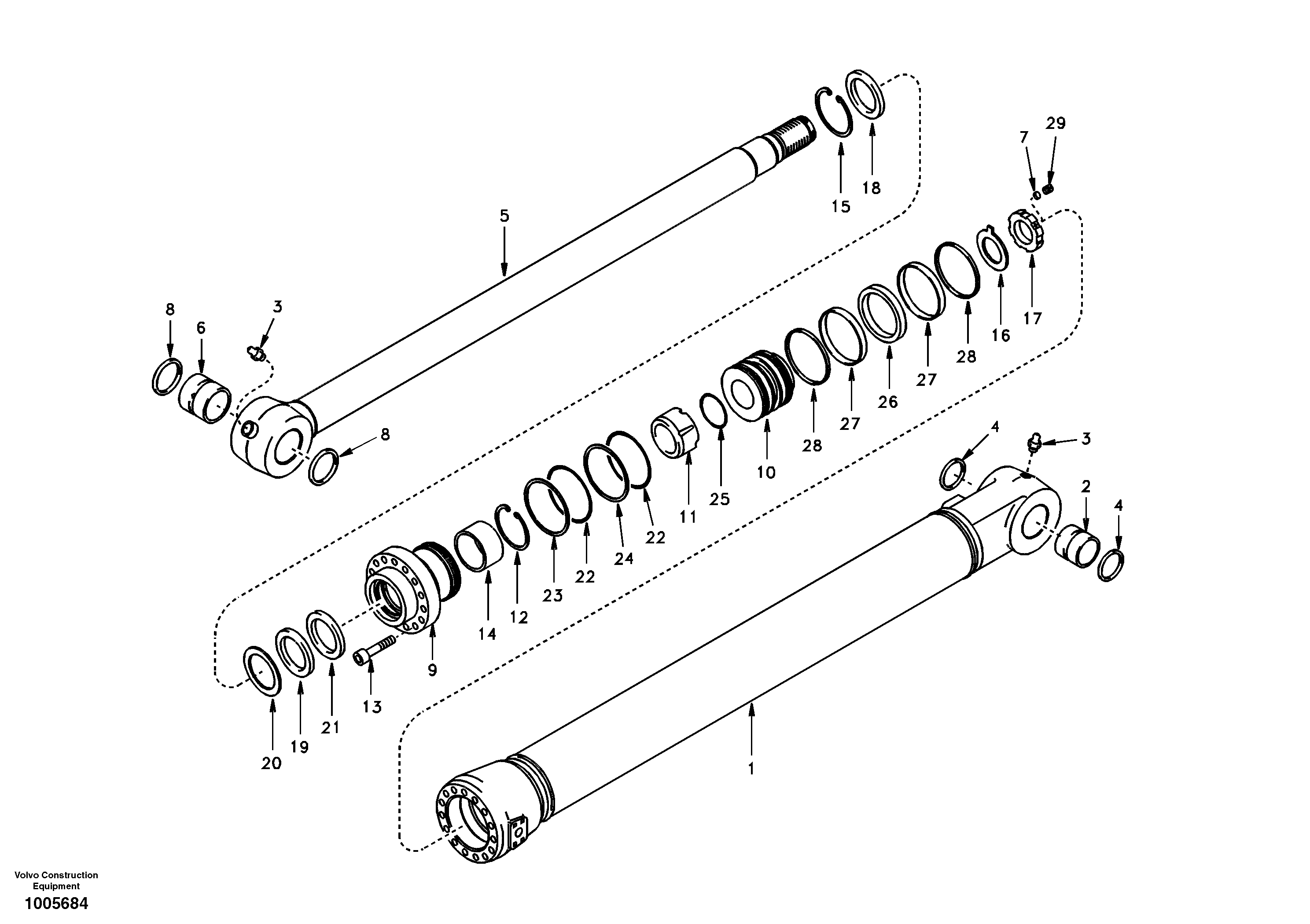 Схема запчастей Volvo EC240 - 101570 Bucket cylinder, super long boom 