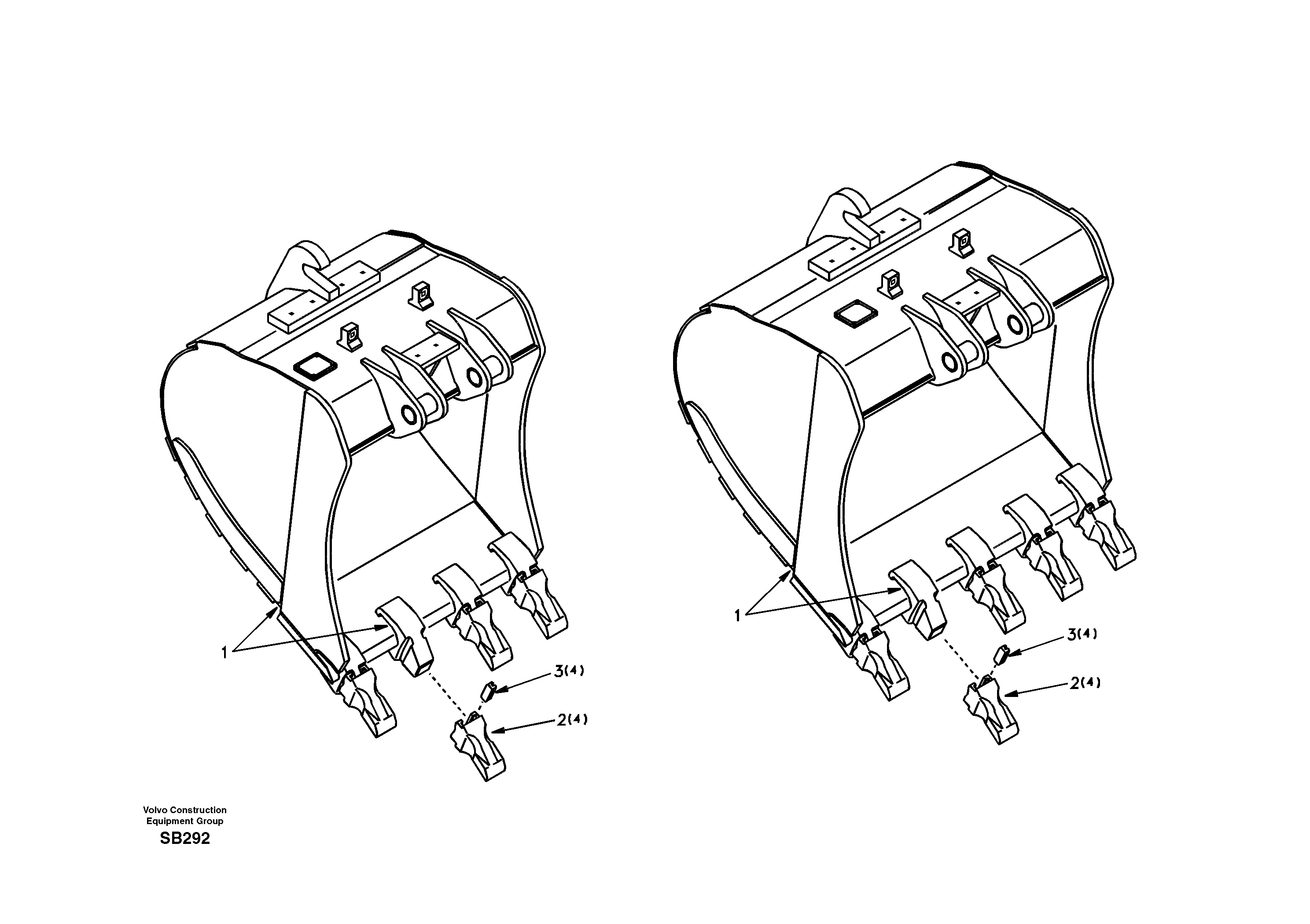 Схема запчастей Volvo EC240 - 17159 Buckets for Quickfit 