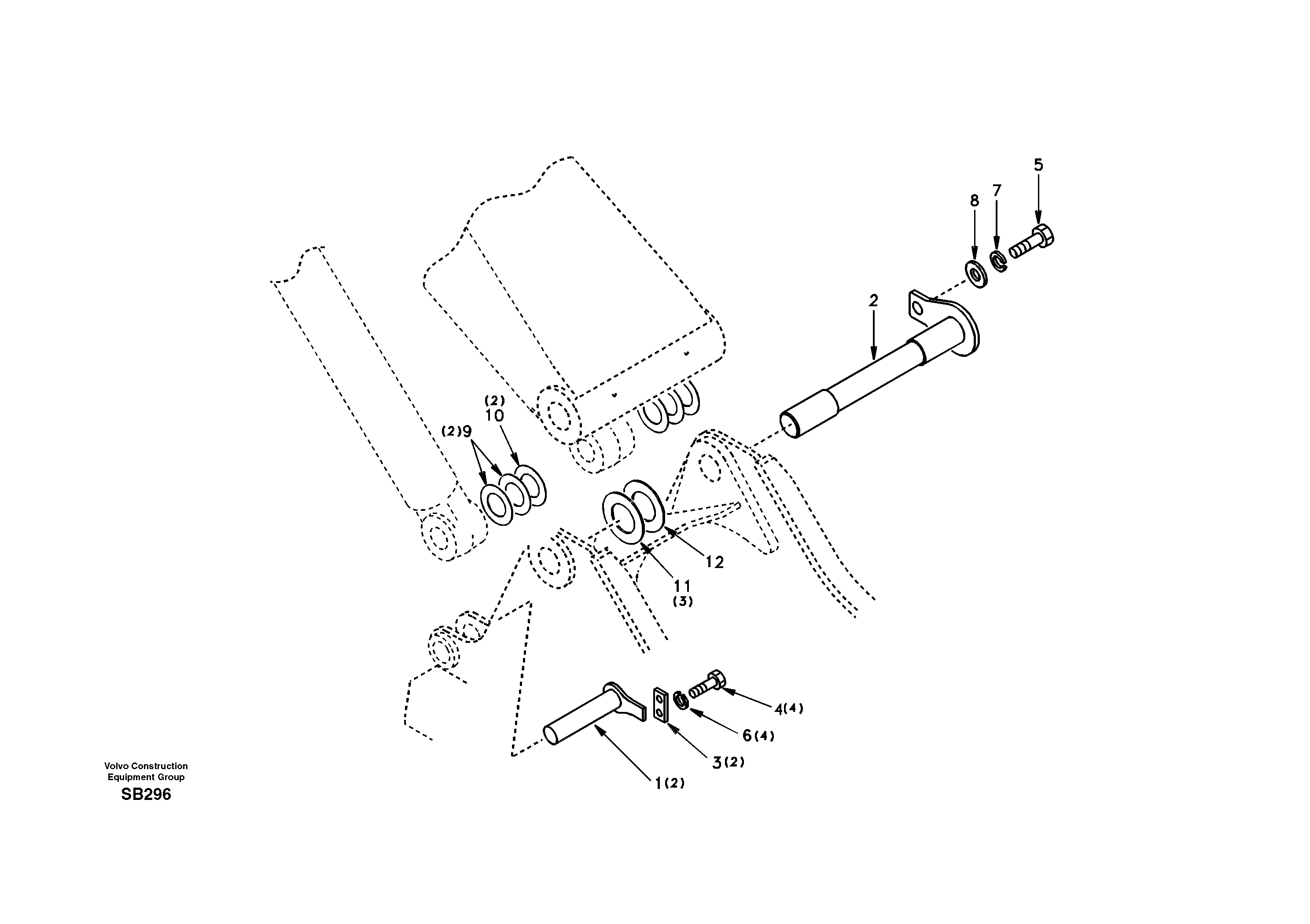 Схема запчастей Volvo EC240 - 31672 Links to boom and boom cylinder mounting 