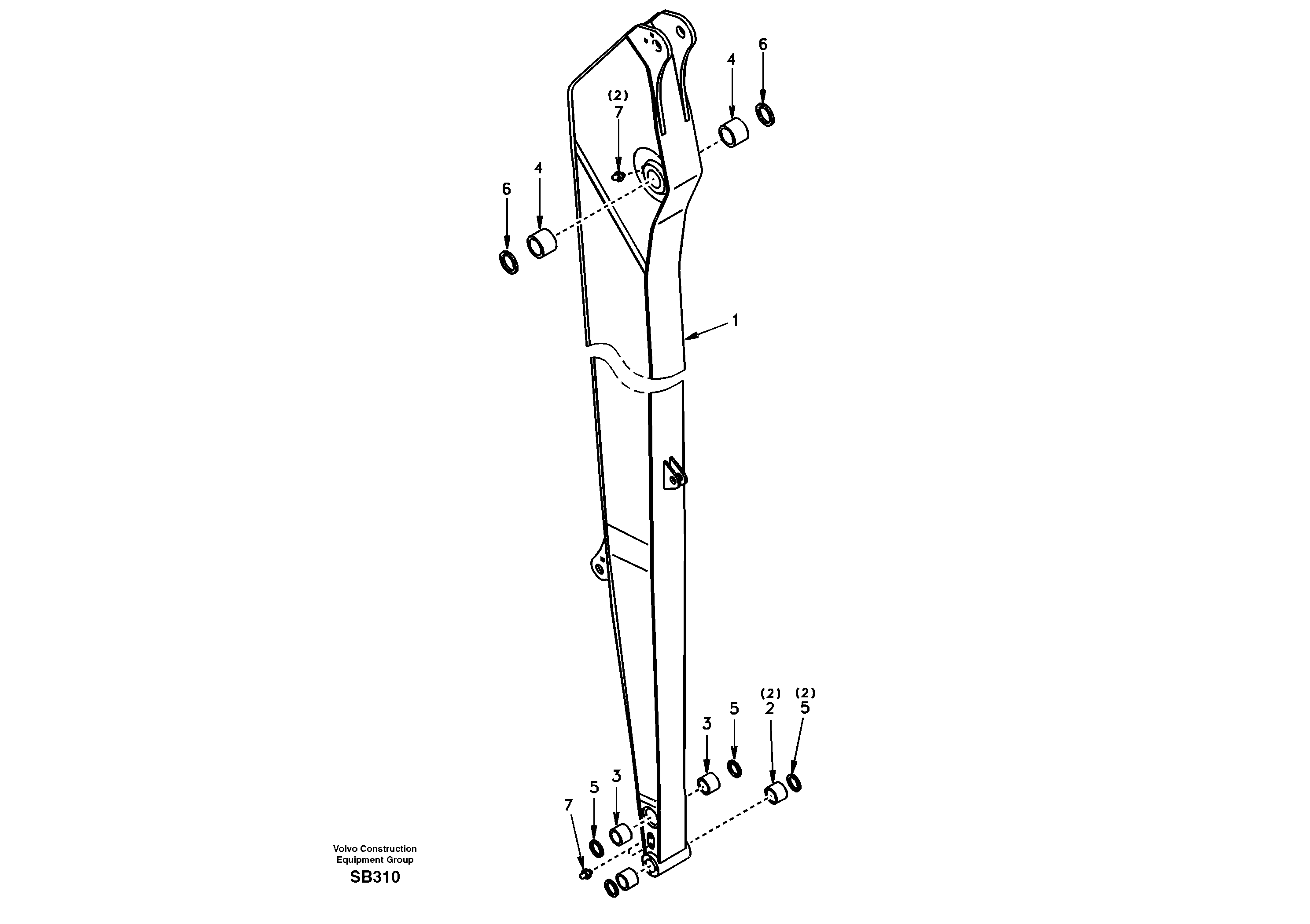 Схема запчастей Volvo EC240 - 15599 Dipper arm, super long 