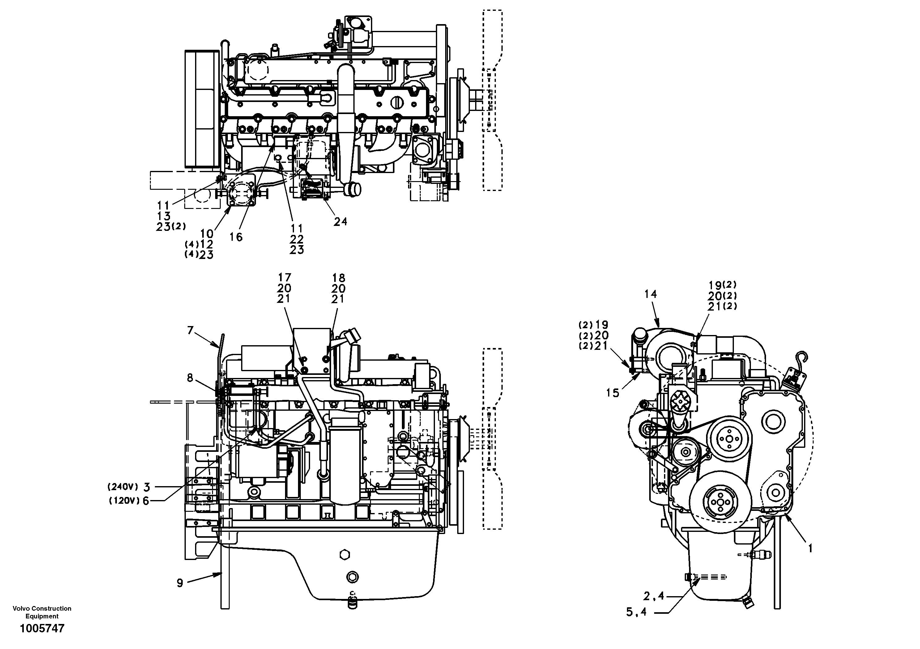 Схема запчастей Volvo EC240 - 49822 Двигатель в сборе 