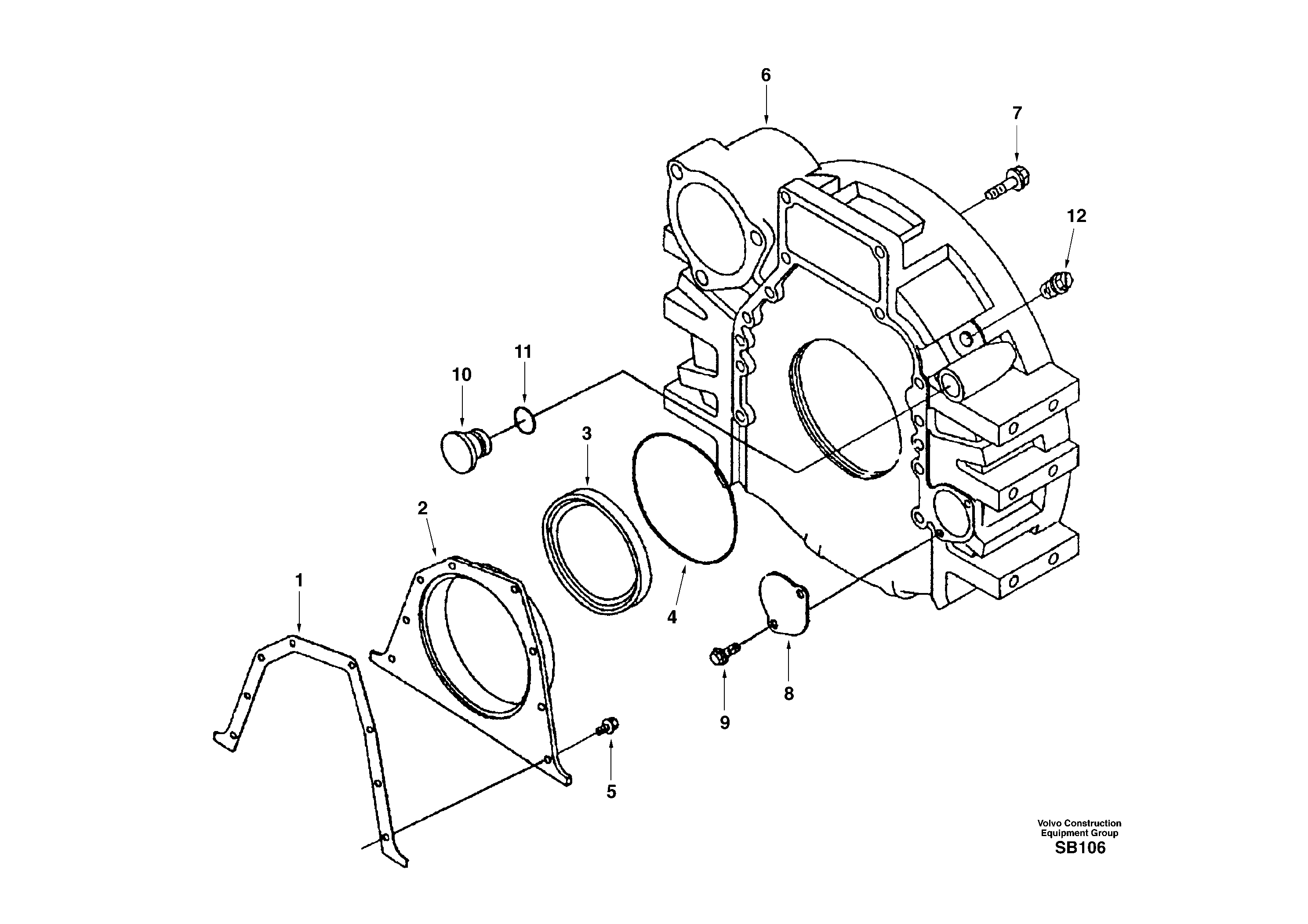 Схема запчастей Volvo EC240 - 33845 Картер маховика 