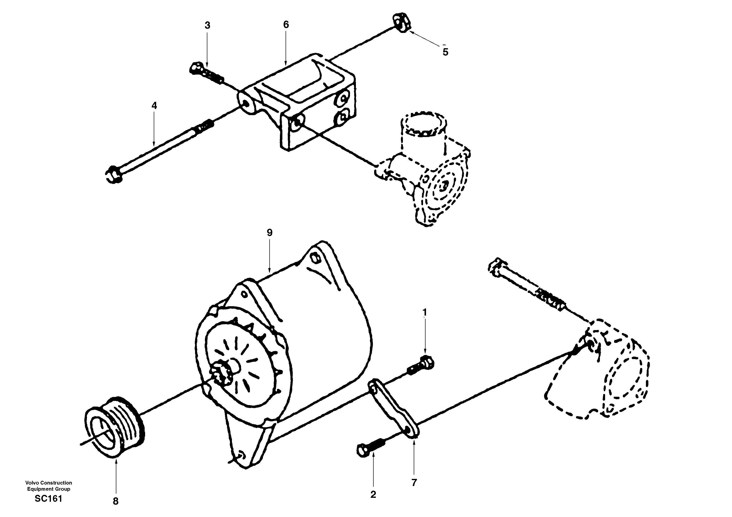 Схема запчастей Volvo EC140 - 50532 Alternator with assembling details 