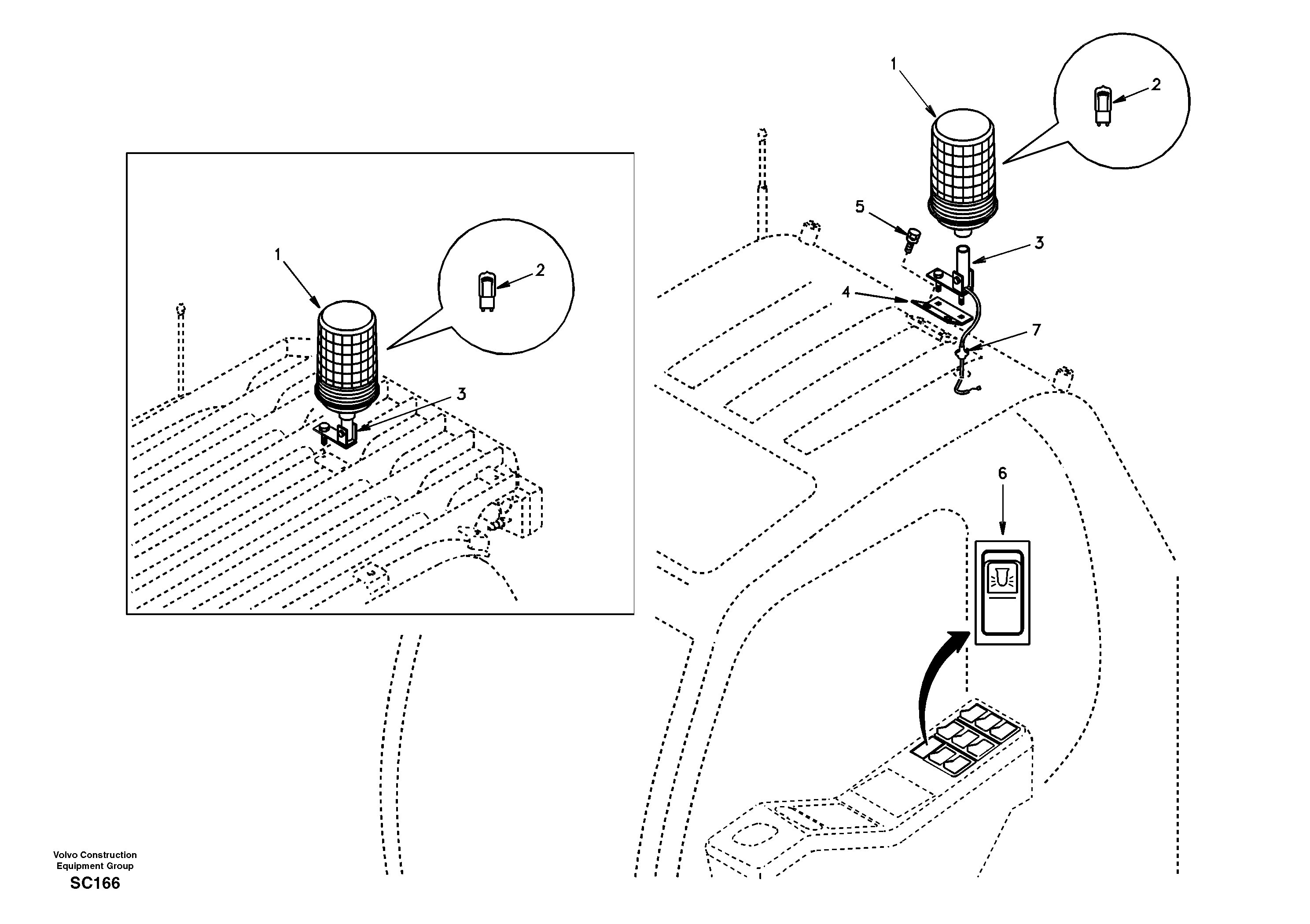 Схема запчастей Volvo EC140 - 40984 Rotating beacon 