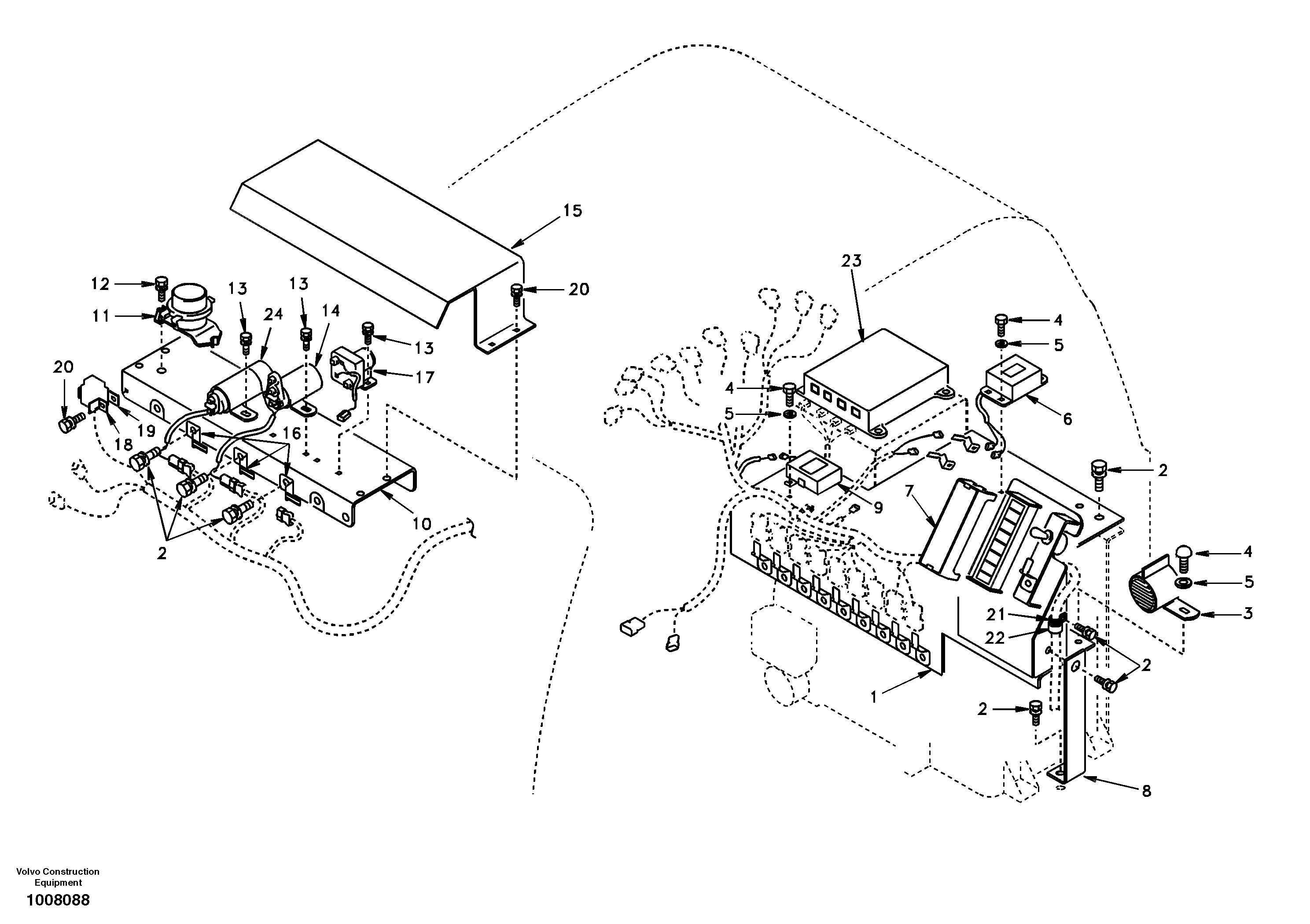 Схема запчастей Volvo EC140 - 47452 Electrical distribution box 