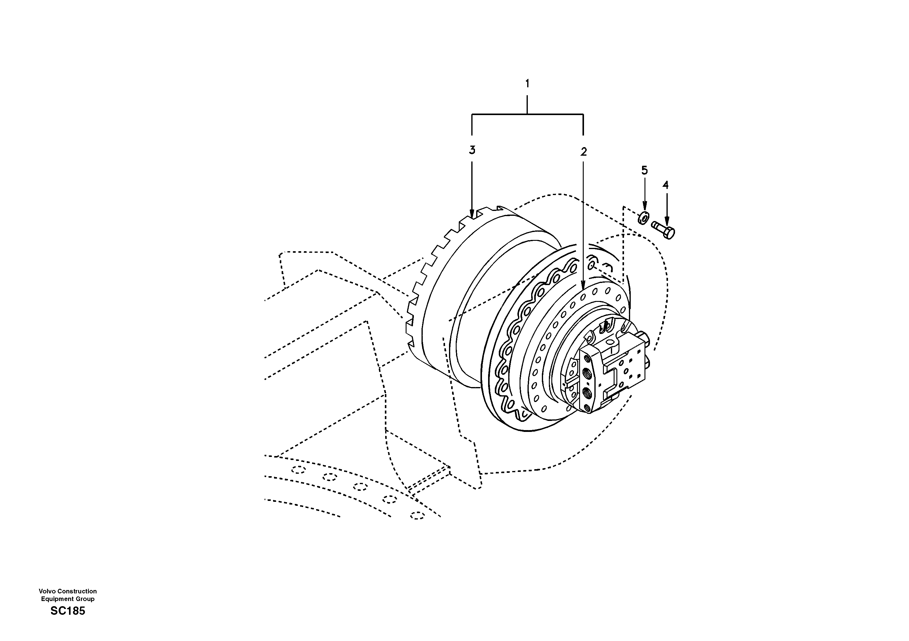 Схема запчастей Volvo EC140 - 41097 Travel motor with mounting parts 