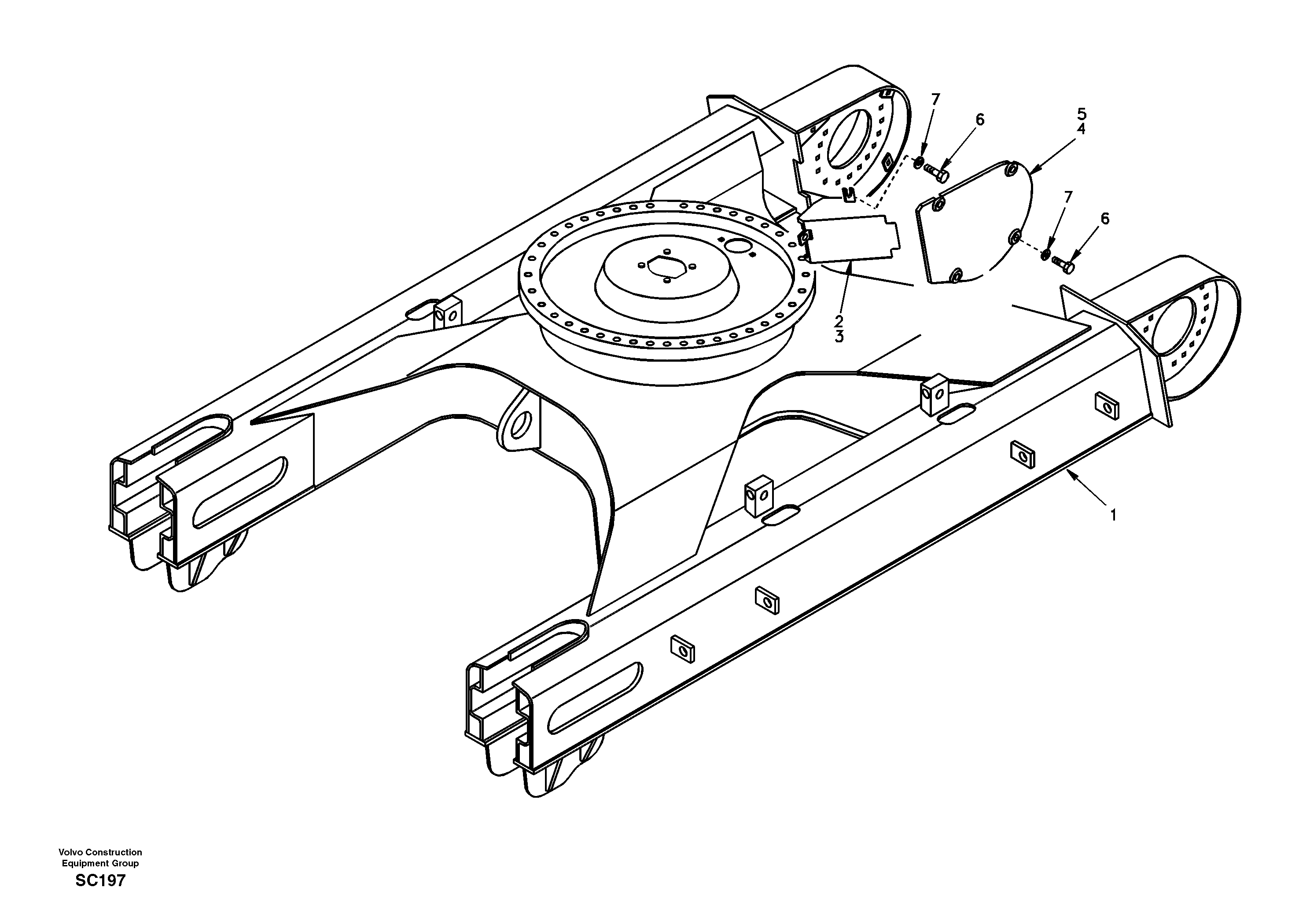 Схема запчастей Volvo EC140 - 54372 Рама экскаватора (ходовой части, шасси) 