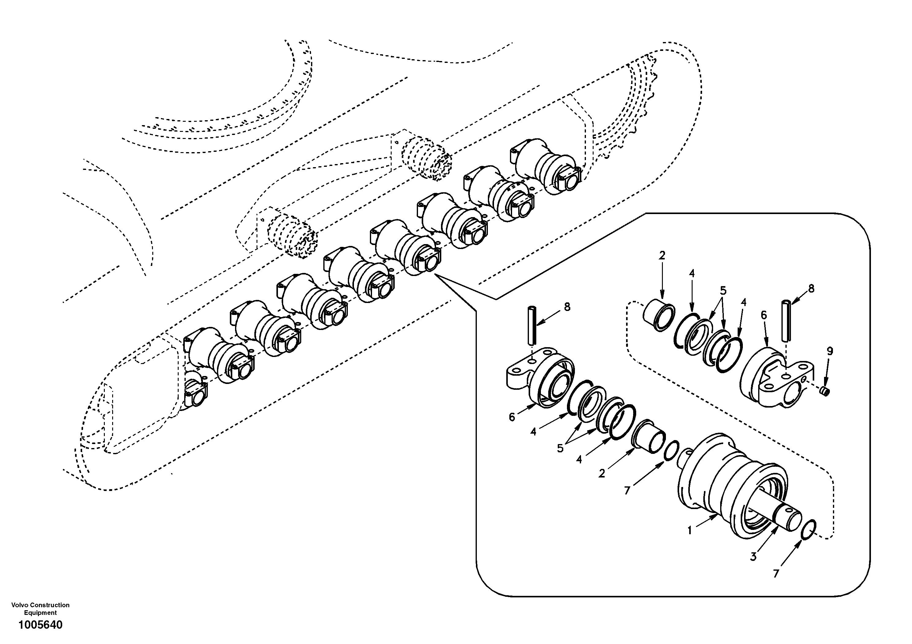 Схема запчастей Volvo EC140 - 16992 Bottom roller 