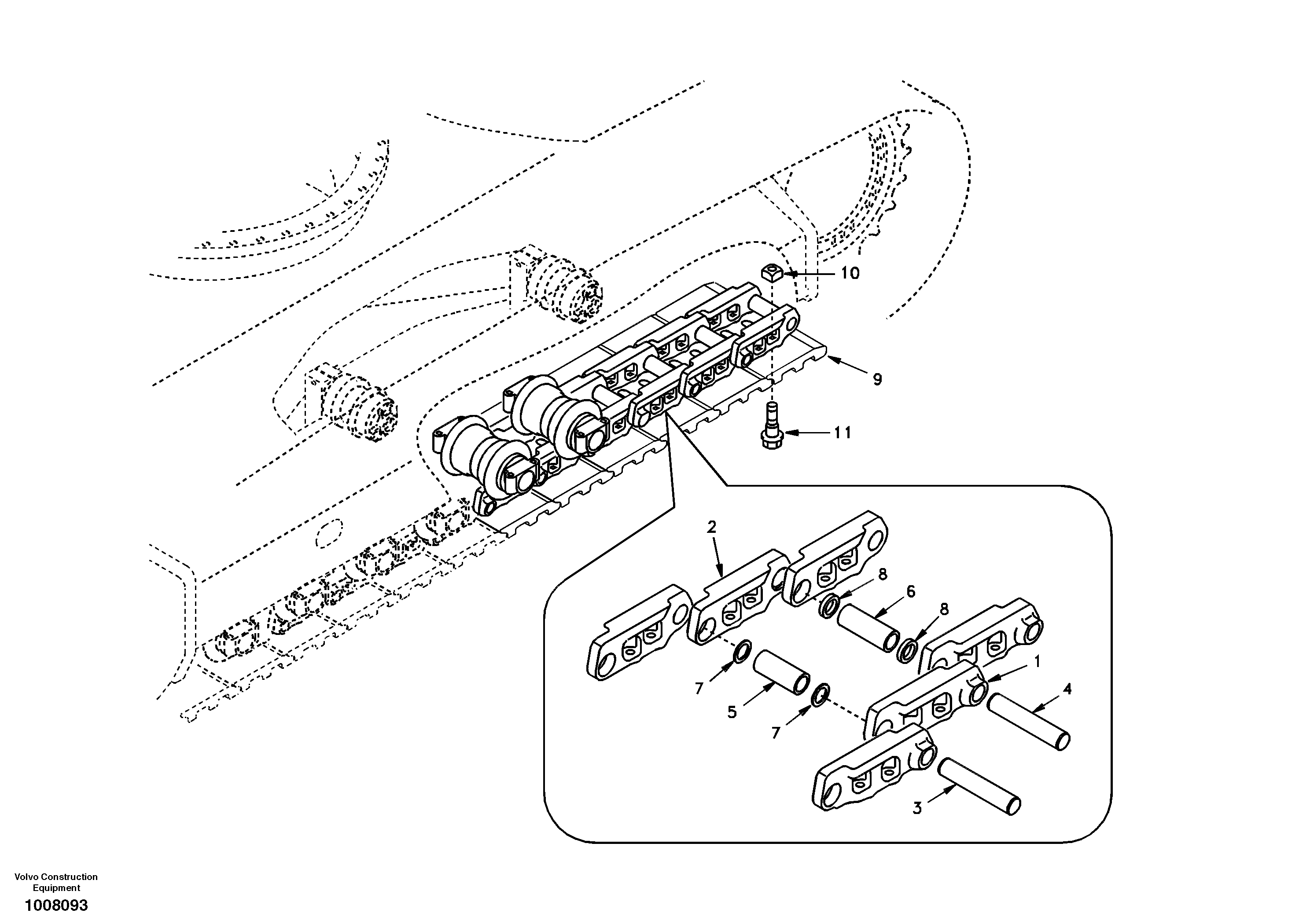 Схема запчастей Volvo EC140 - 50044 Гусеничная цепь 