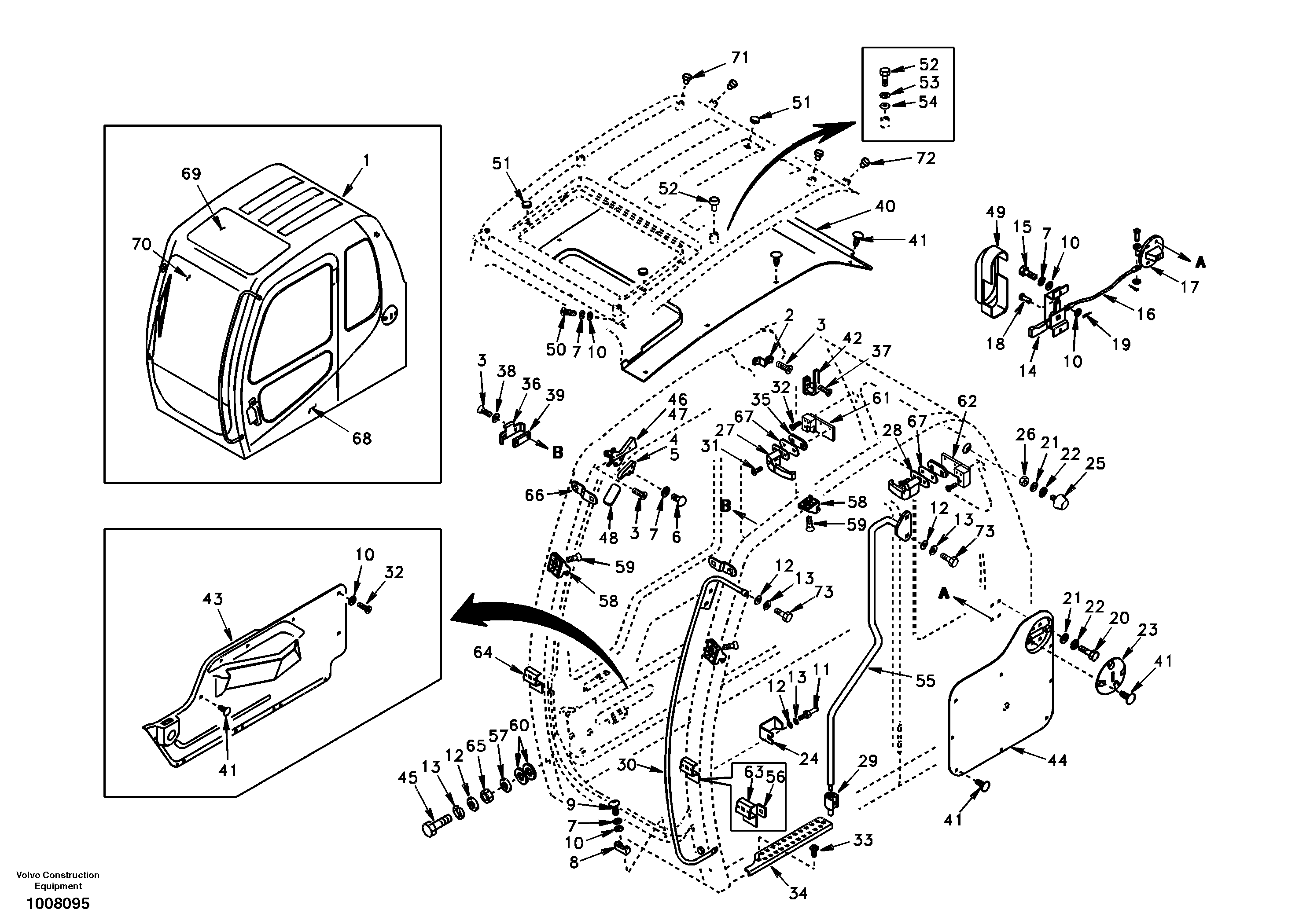 Схема запчастей Volvo EC140 - 40972 Operators cab 