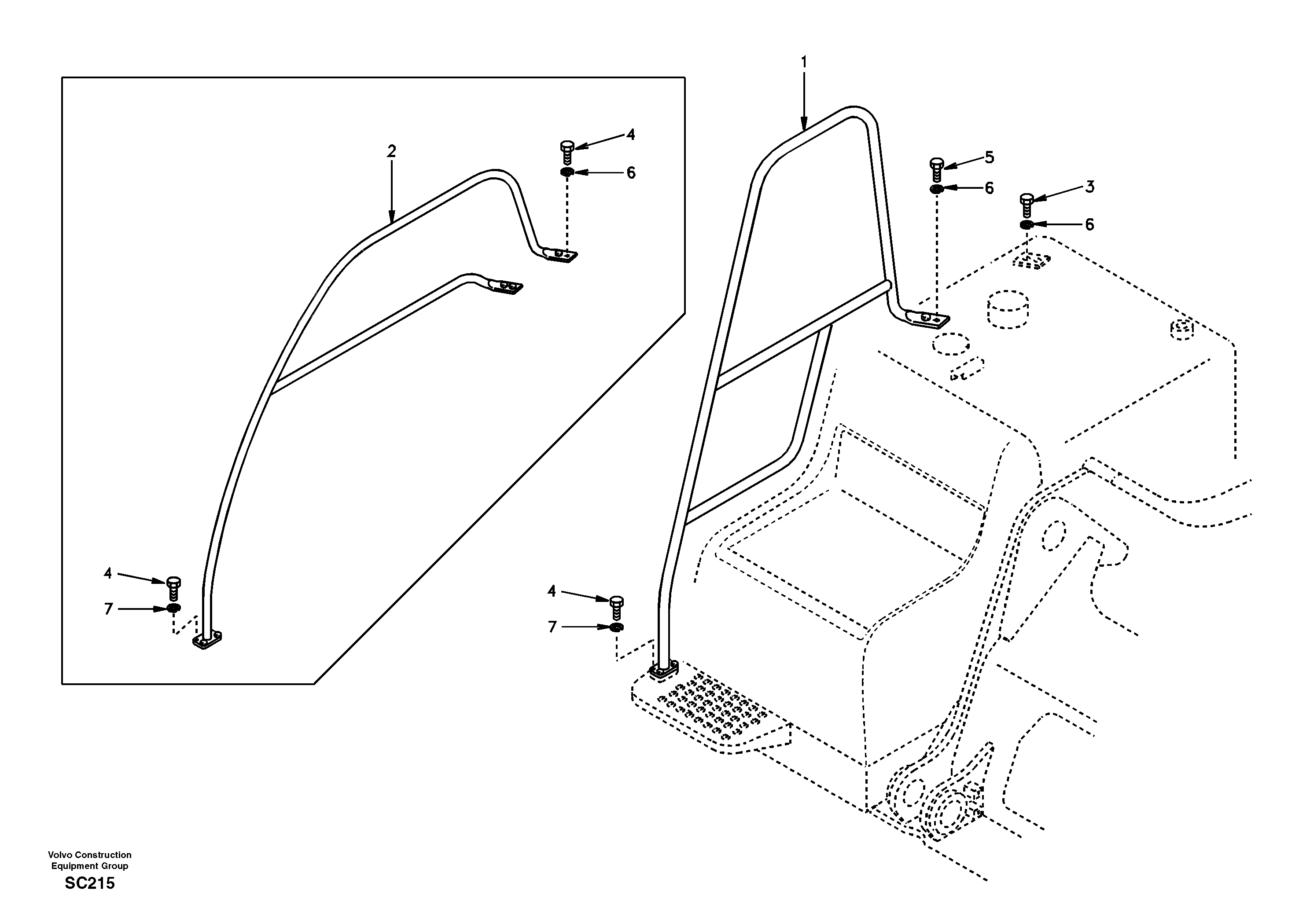 Схема запчастей Volvo EC140 - 37681 Перила 