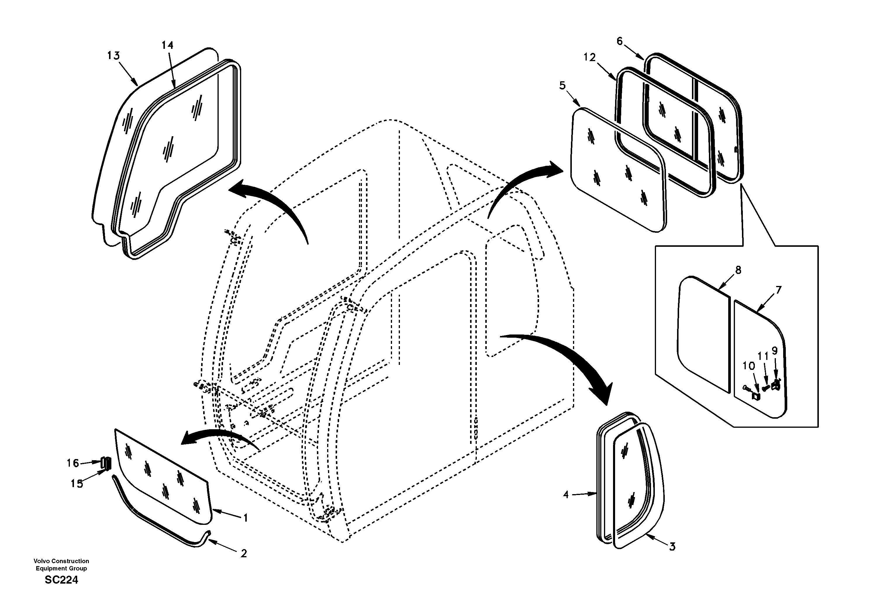 Схема запчастей Volvo EC140 - 41006 Windows 