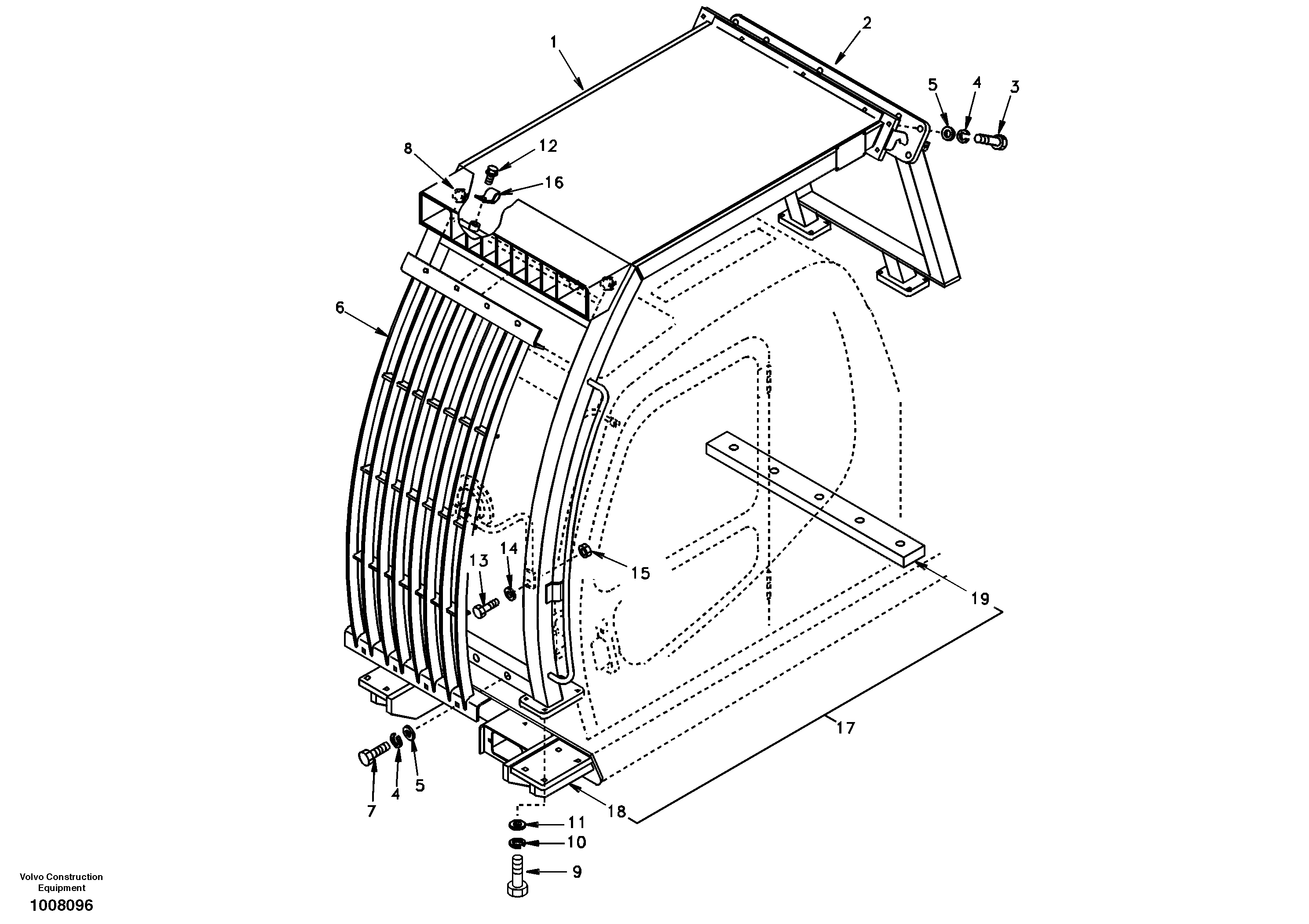 Схема запчастей Volvo EC140 - 46189 Falling object guards 