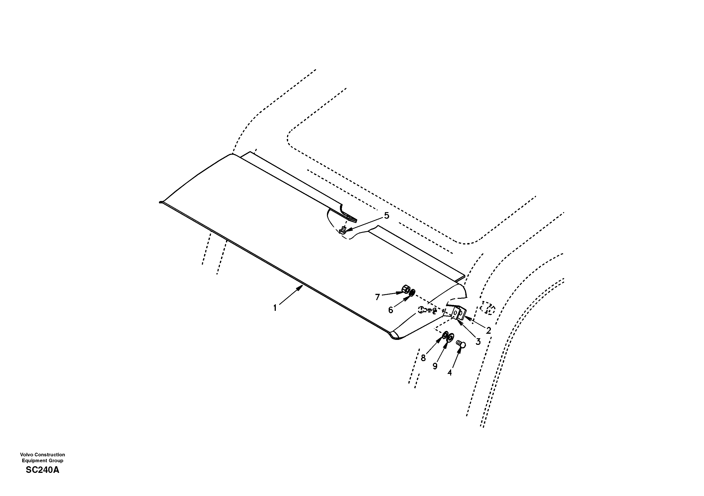 Схема запчастей Volvo EC140 - 46217 Rain visor, exterior equipment 