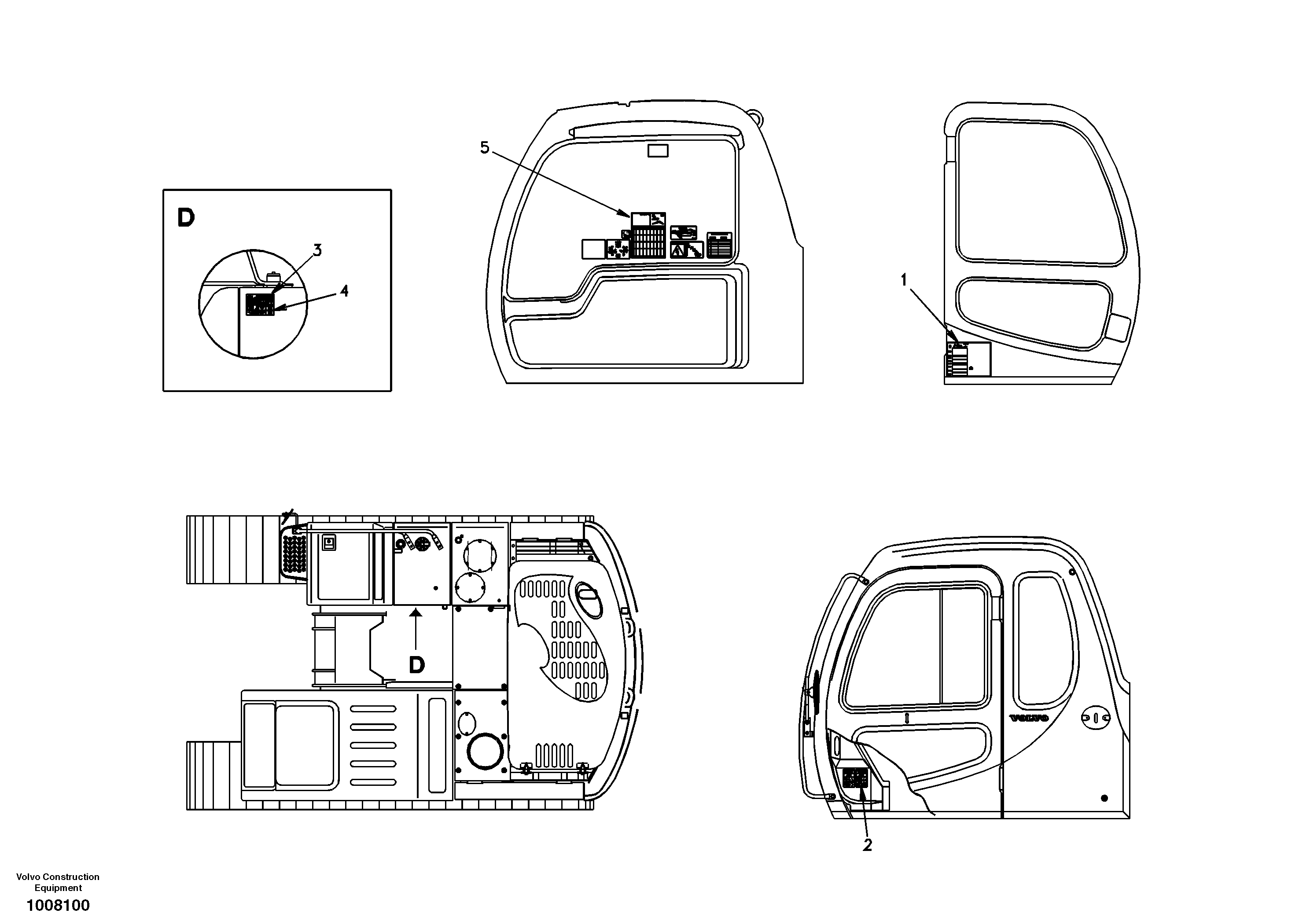 Схема запчастей Volvo EC140 - 36808 Decal, inner location 