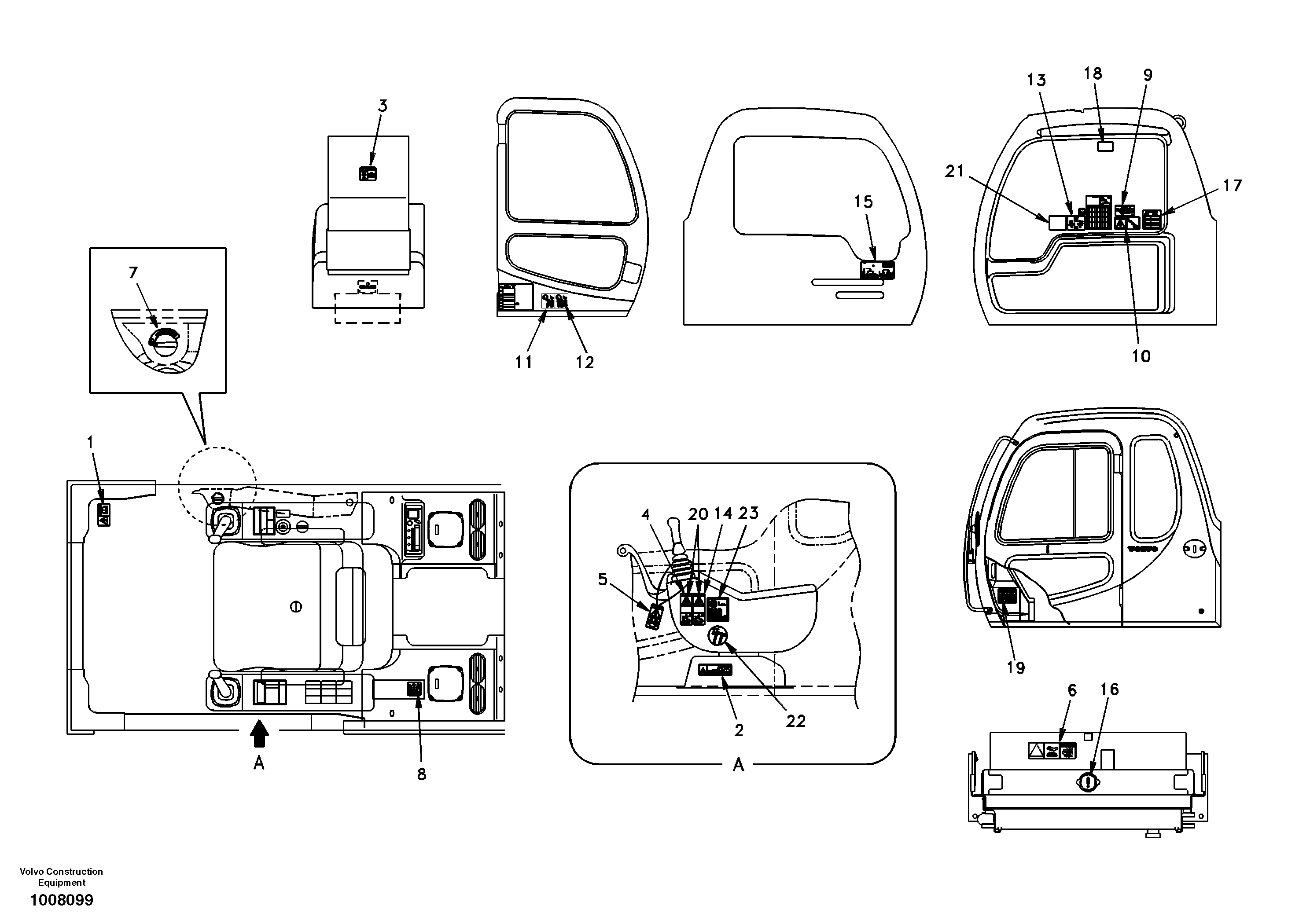 Схема запчастей Volvo EC140 - 40708 Decal, inner location 