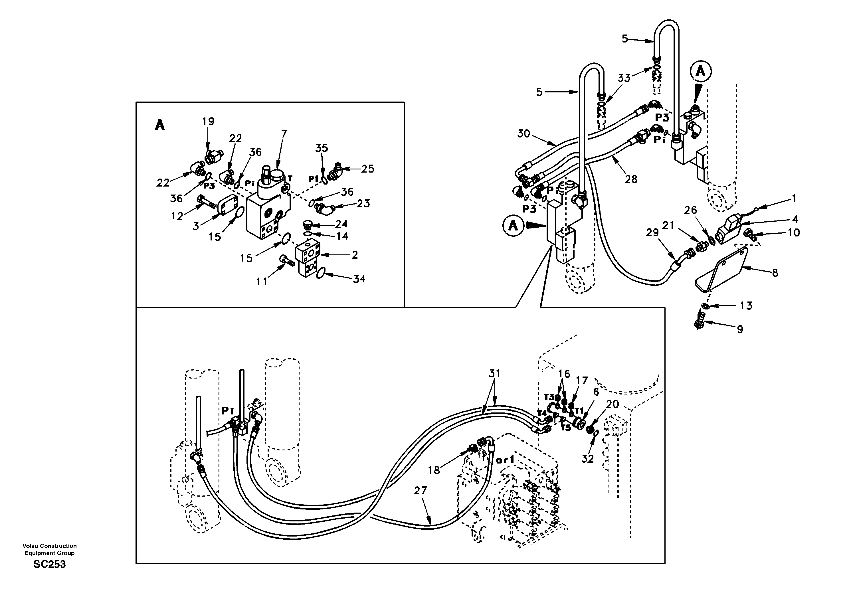 Схема запчастей Volvo EC140 - 44295 Working hydraulic, boom rupture 