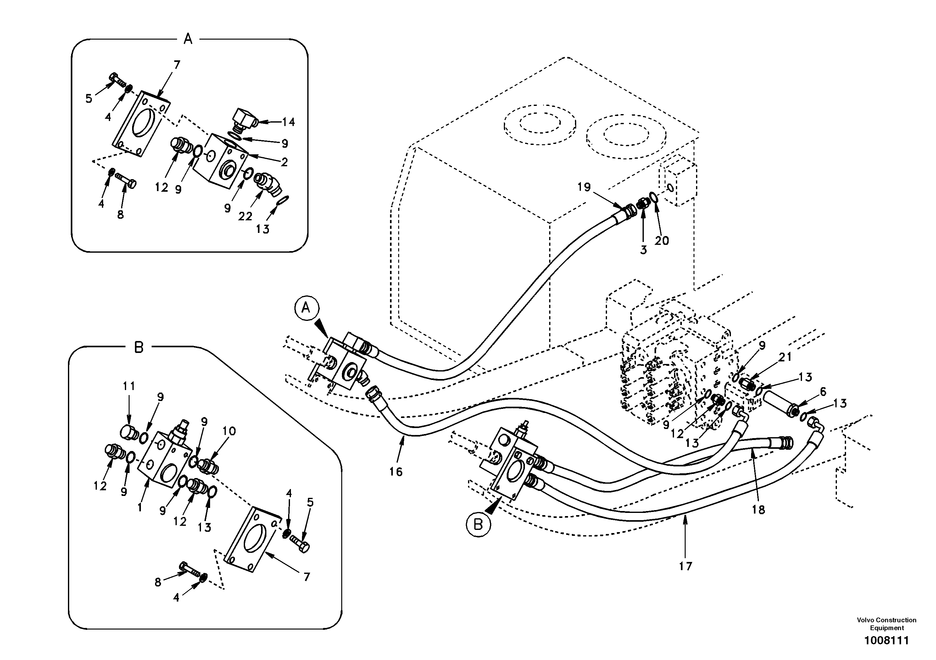 Схема запчастей Volvo EC140 - 54892 Working hydraulic, hammer and shear for upper 