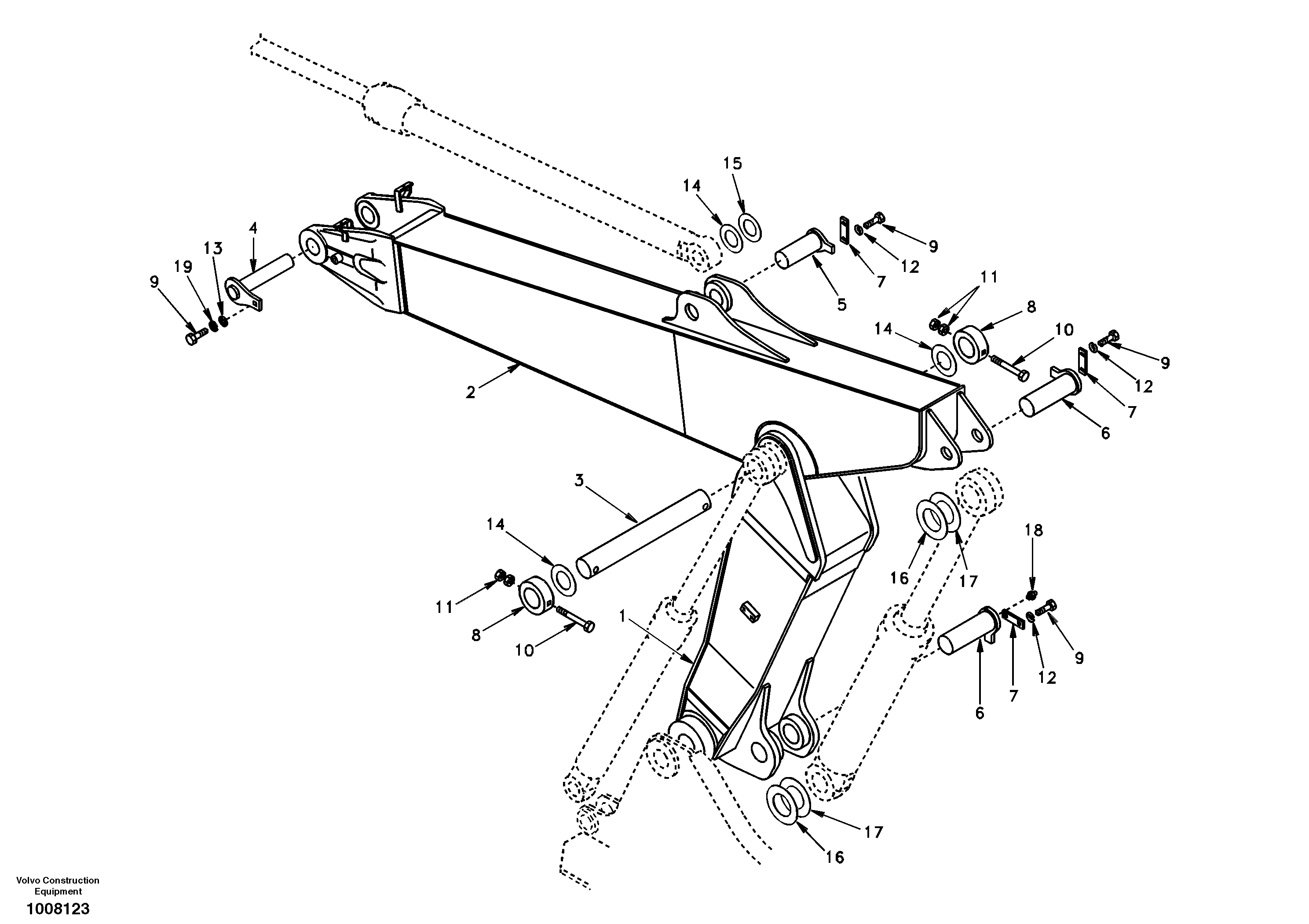 Схема запчастей Volvo EC140 - 46068 Links to boom, adjustable 