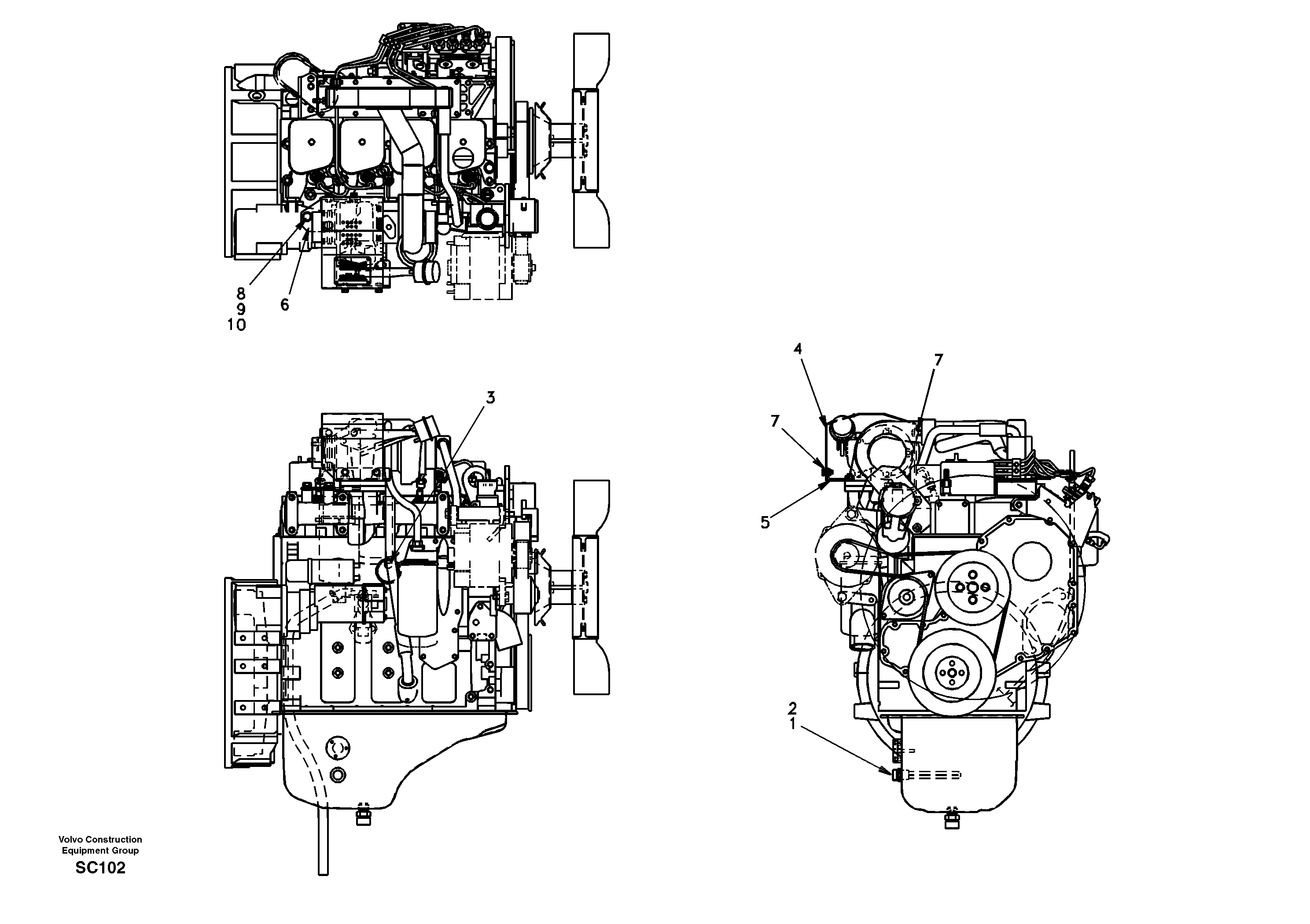 Схема запчастей Volvo EC140 - 38350 Engine block heater 