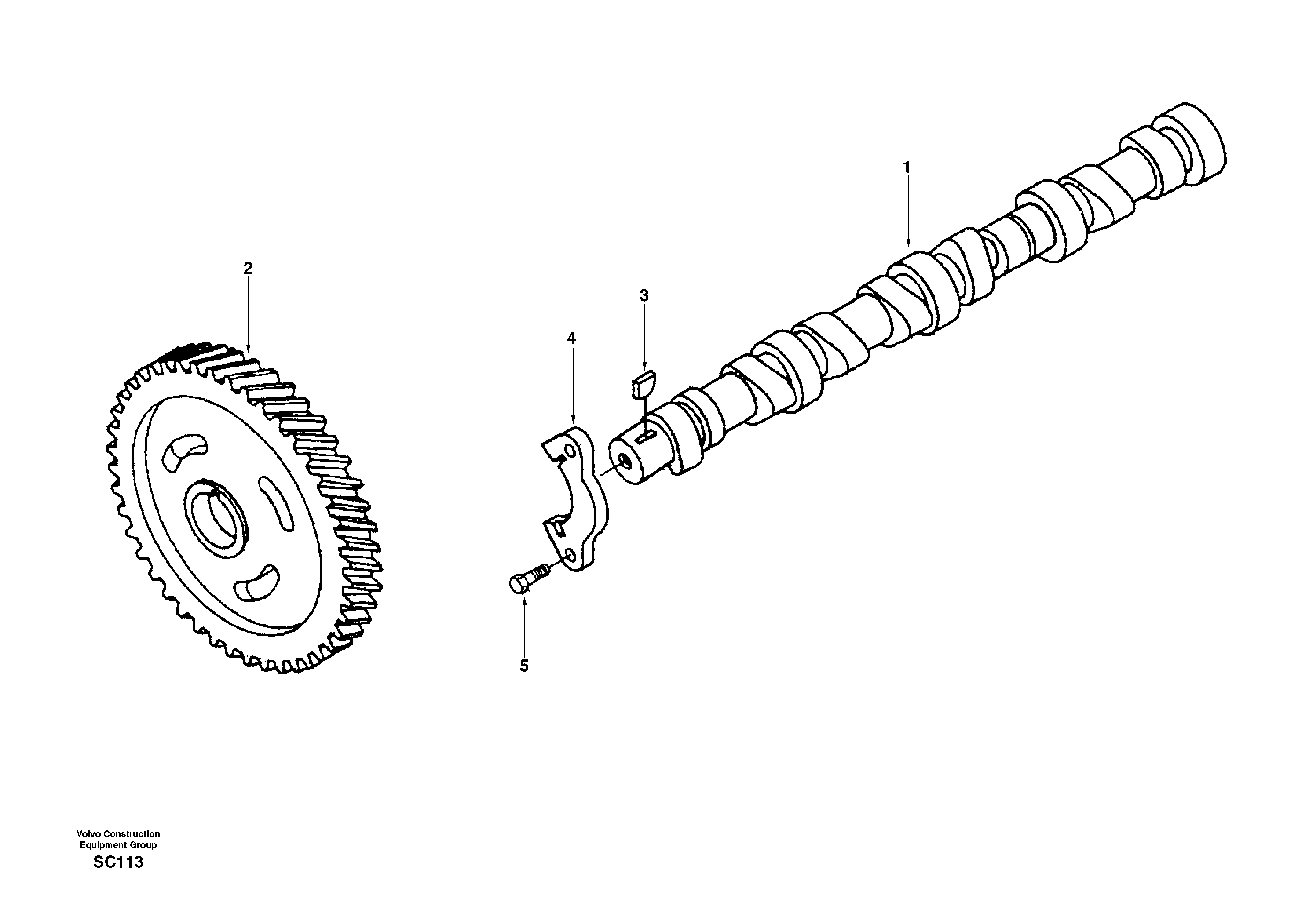 Схема запчастей Volvo EC140 - 36660 Распредвал 