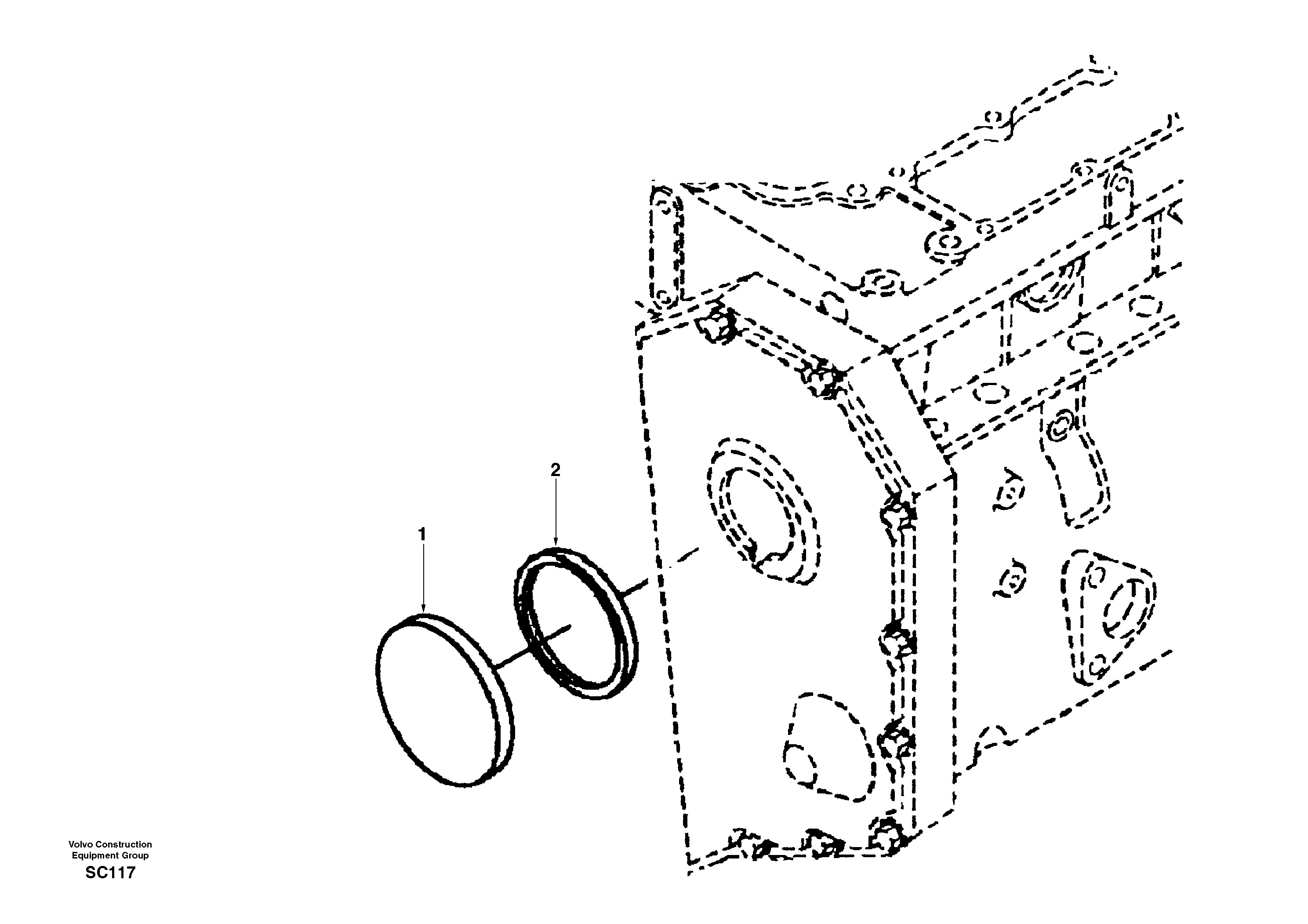 Схема запчастей Volvo EC140 - 36671 Tachometer drive cover 