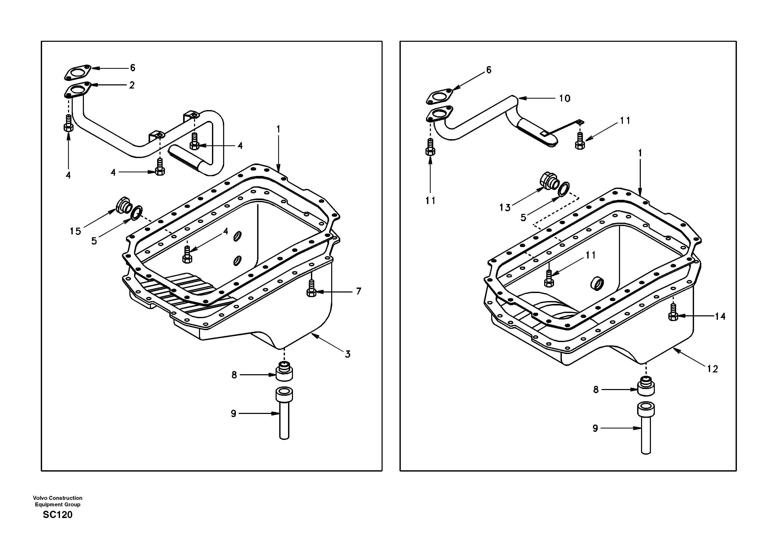 Схема запчастей Volvo EC140 - 36680 Oil sump 