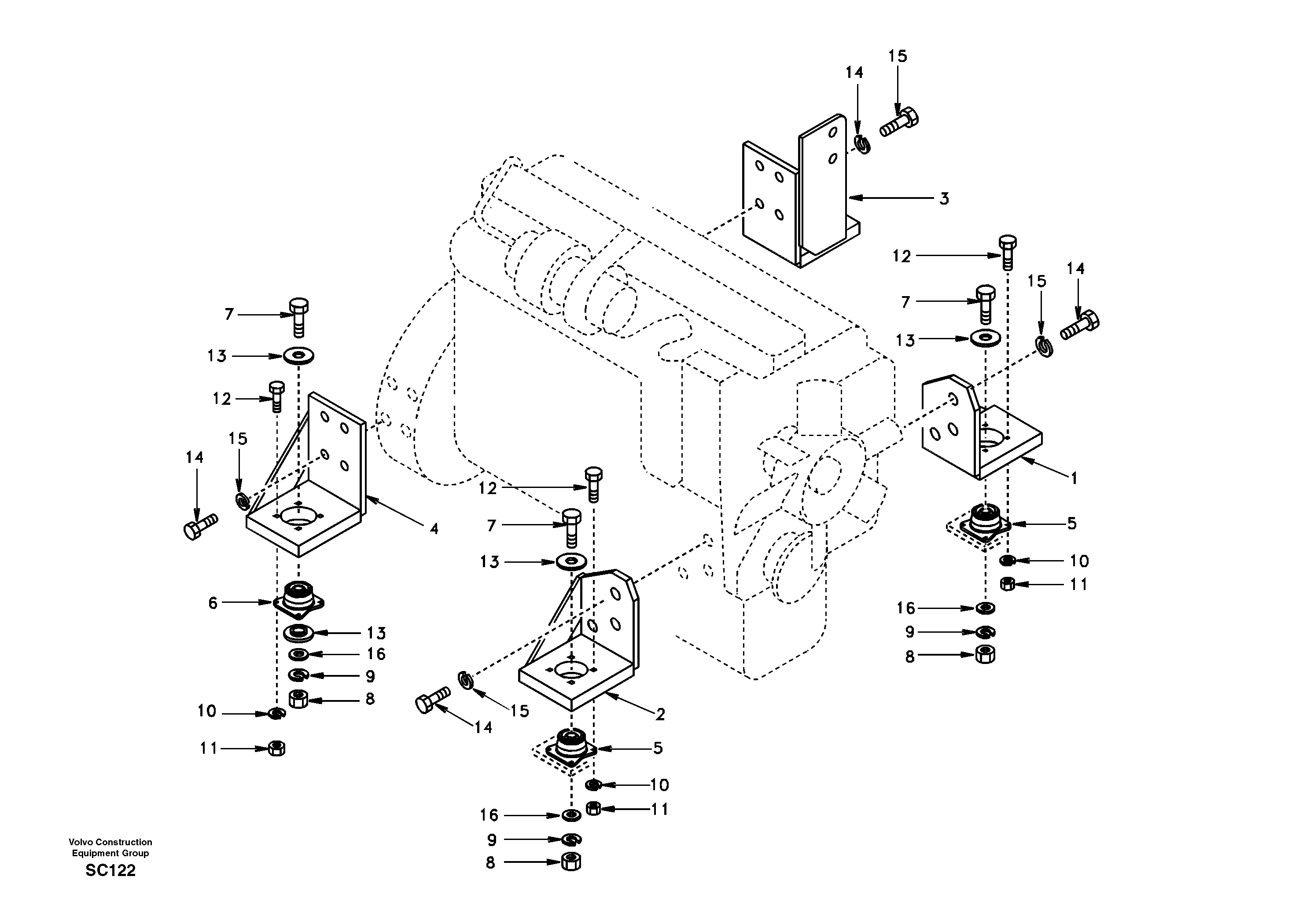 Схема запчастей Volvo EC140 - 6987 Engine mount 