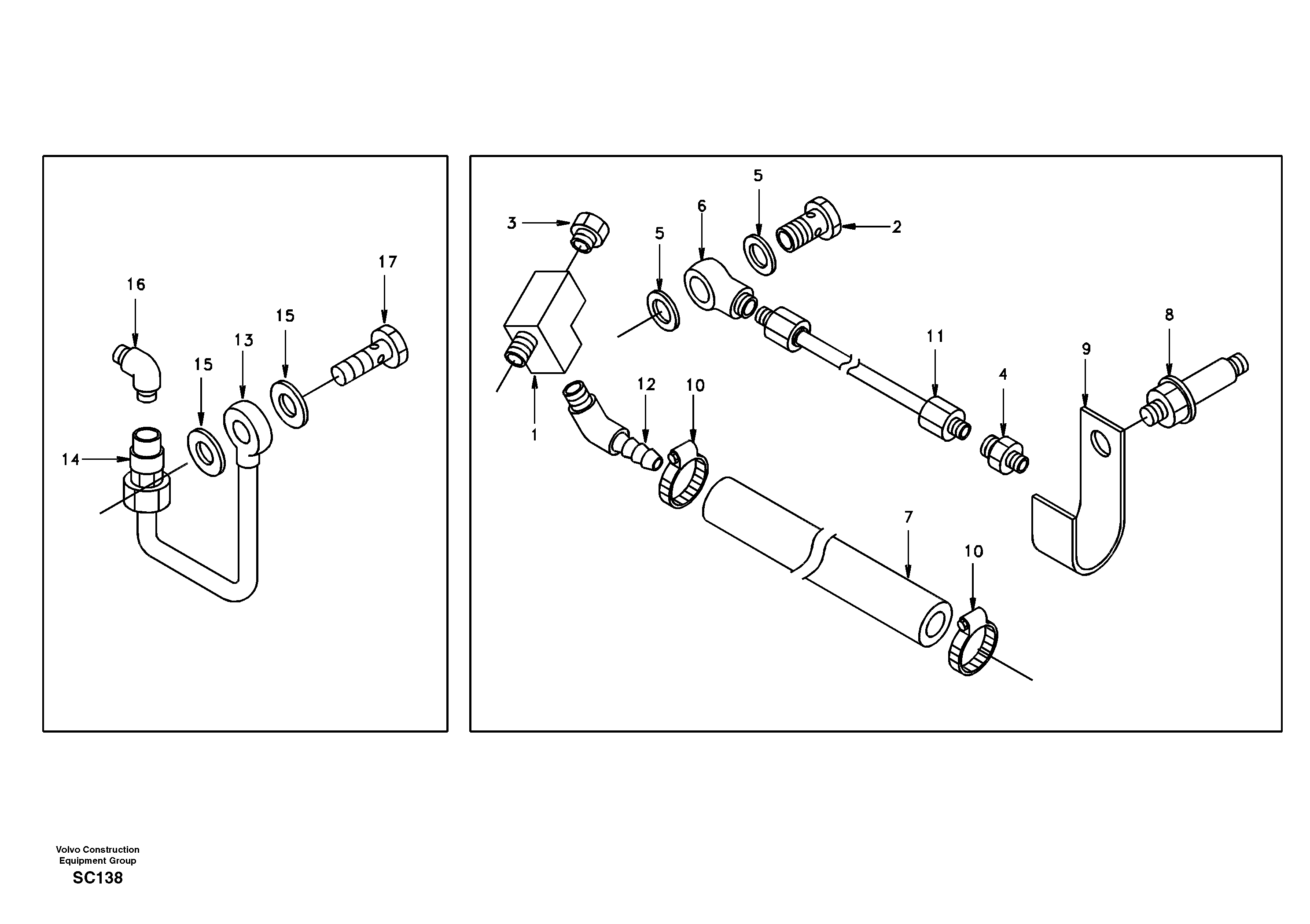 Схема запчастей Volvo EC140 - 36693 Air fuel control, plumbing 