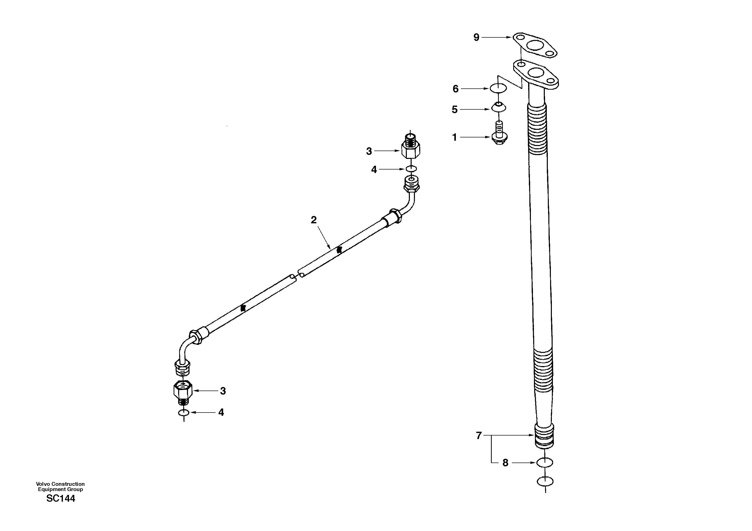 Схема запчастей Volvo EC140 - 36697 Turbocharger, plumbing 