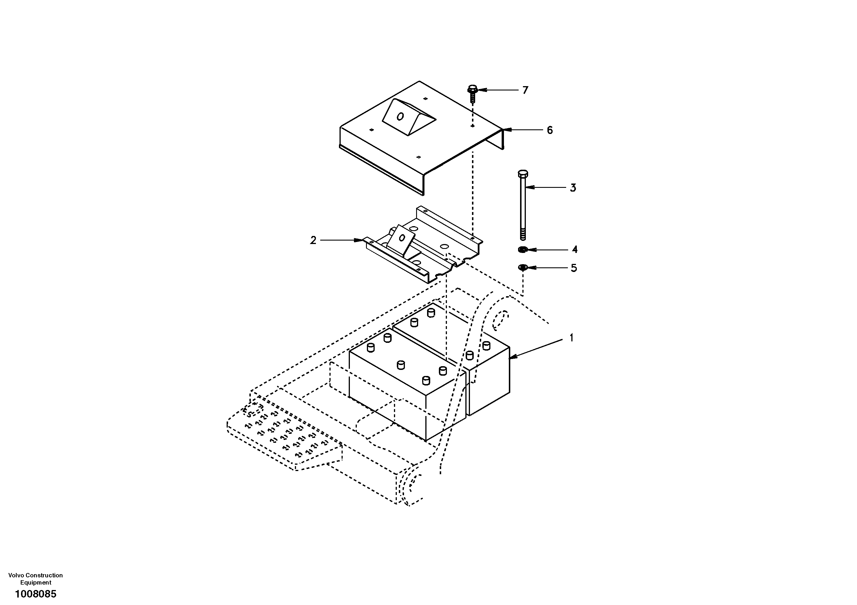 Схема запчастей Volvo EC140 - 40976 Battery with assembling details 