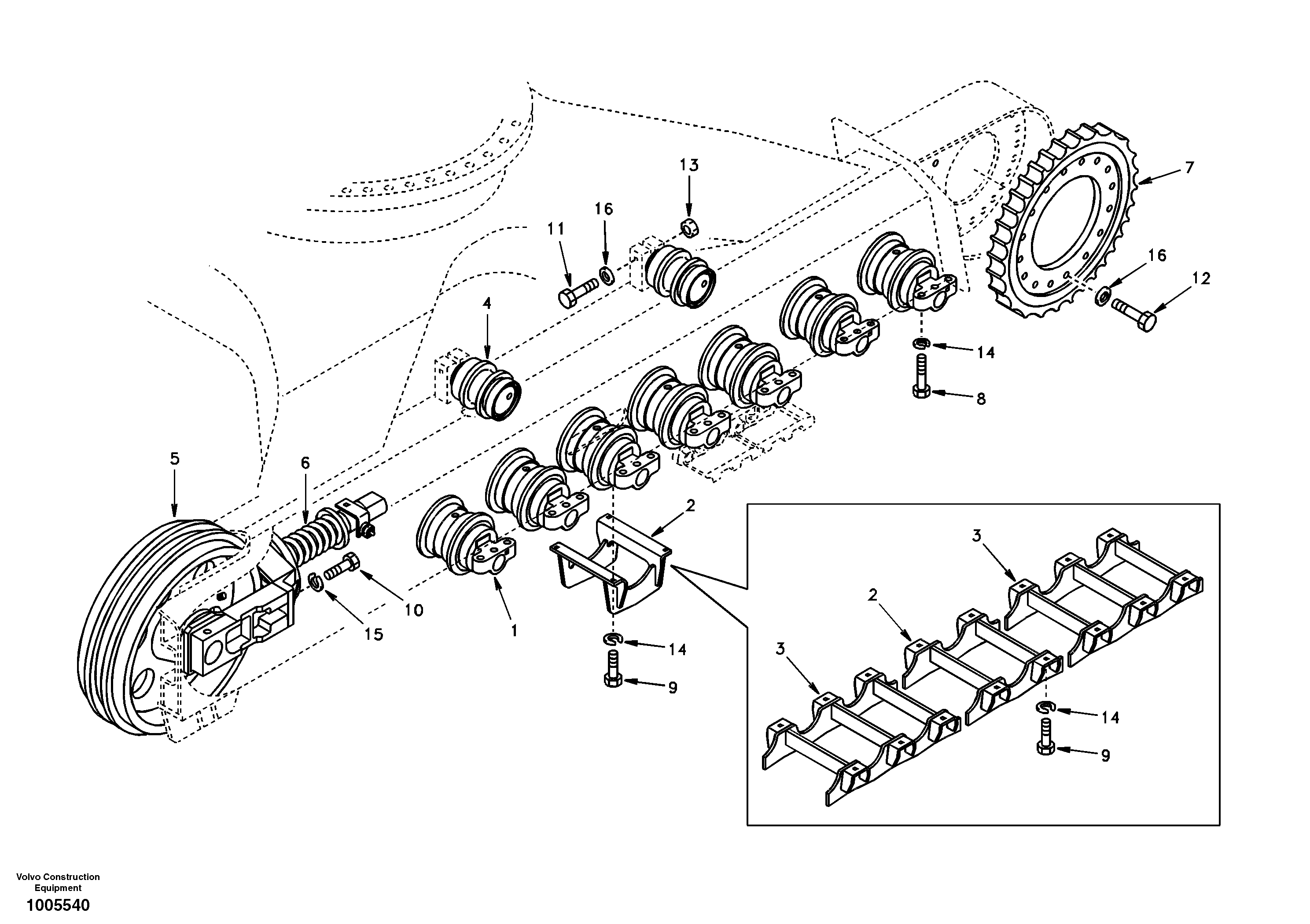 Схема запчастей Volvo EC290 - 31915 Undercarriage, components and track guards 