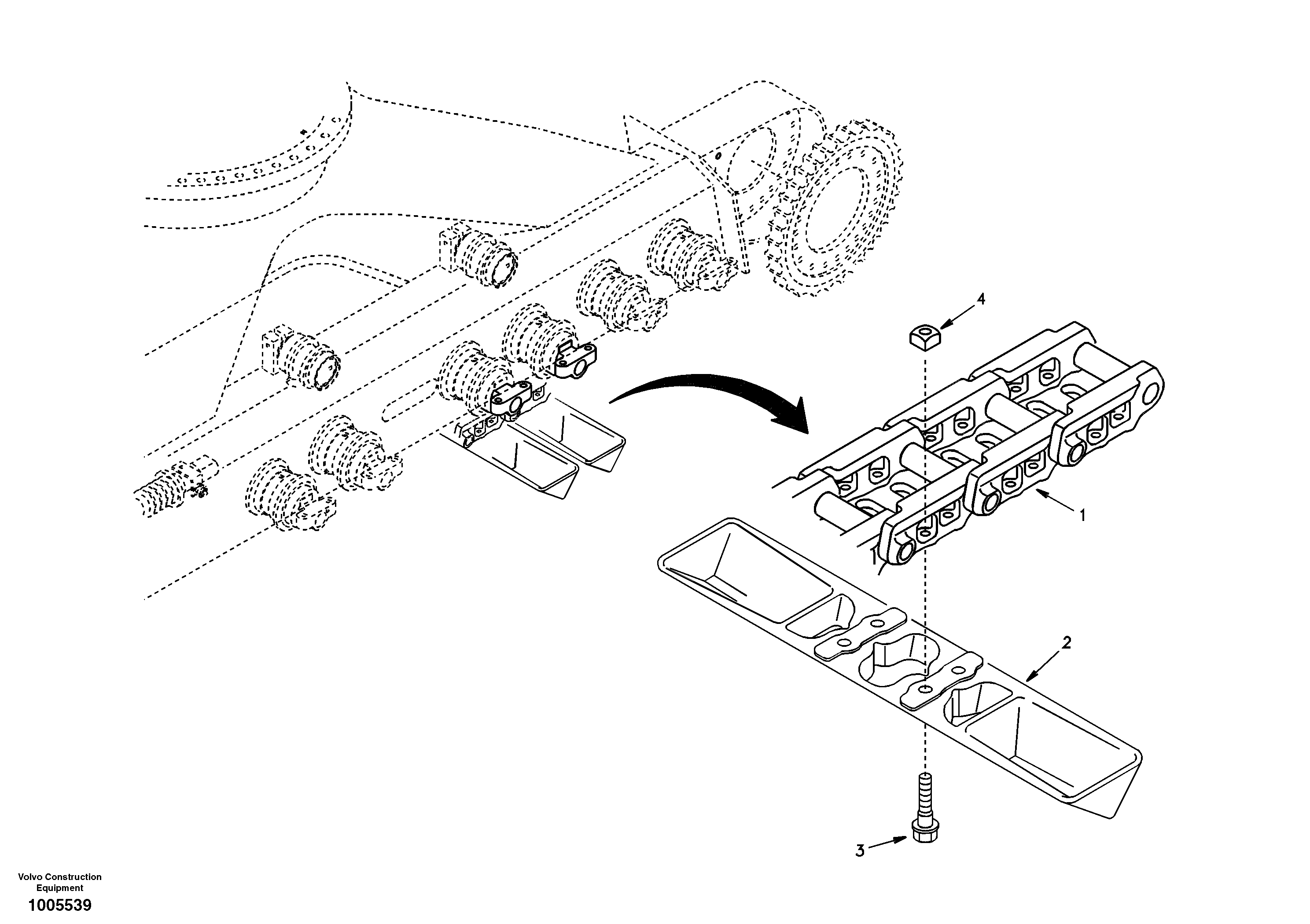 Схема запчастей Volvo EC290 - 37532 Undercarriage, track with shoes 