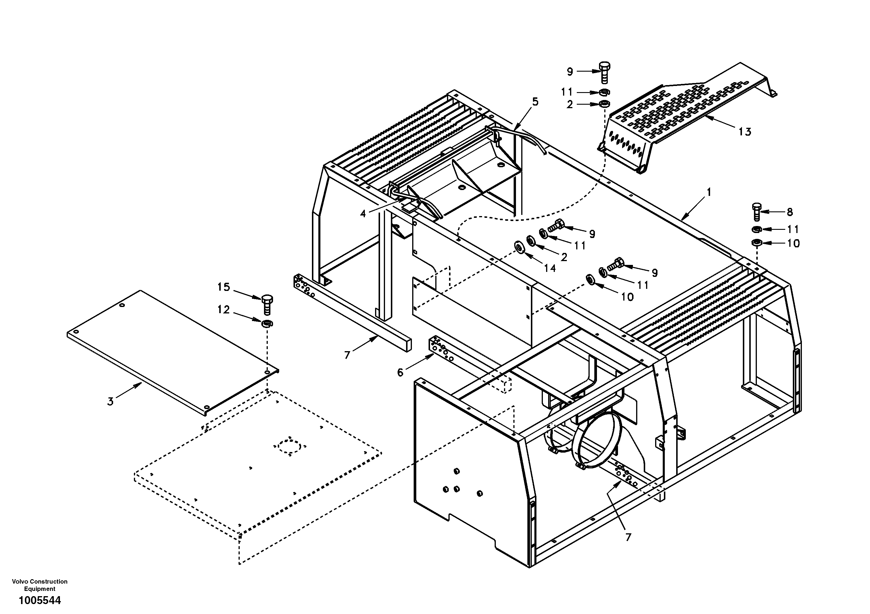 Схема запчастей Volvo EC290 - 12172 Cowl frame, cover and hood 