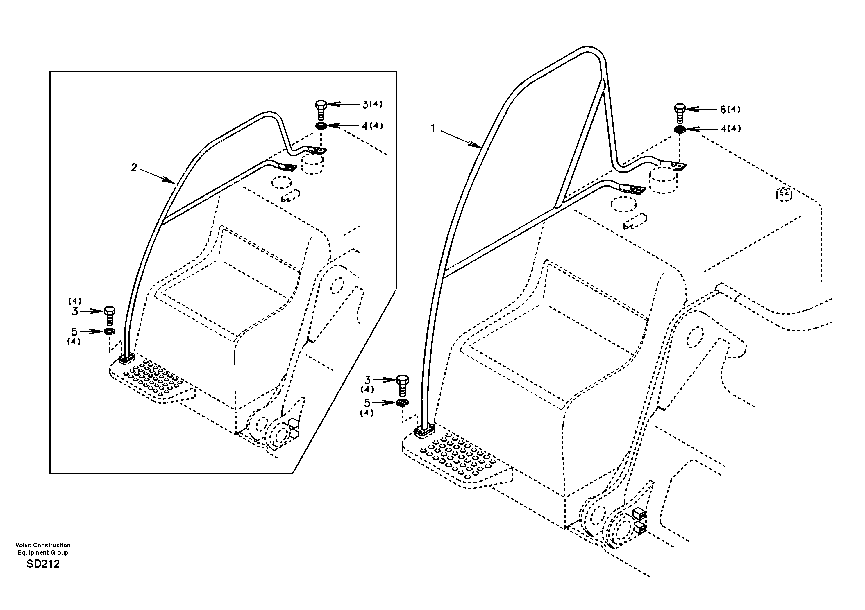 Схема запчастей Volvo EC290 - 39357 Перила 