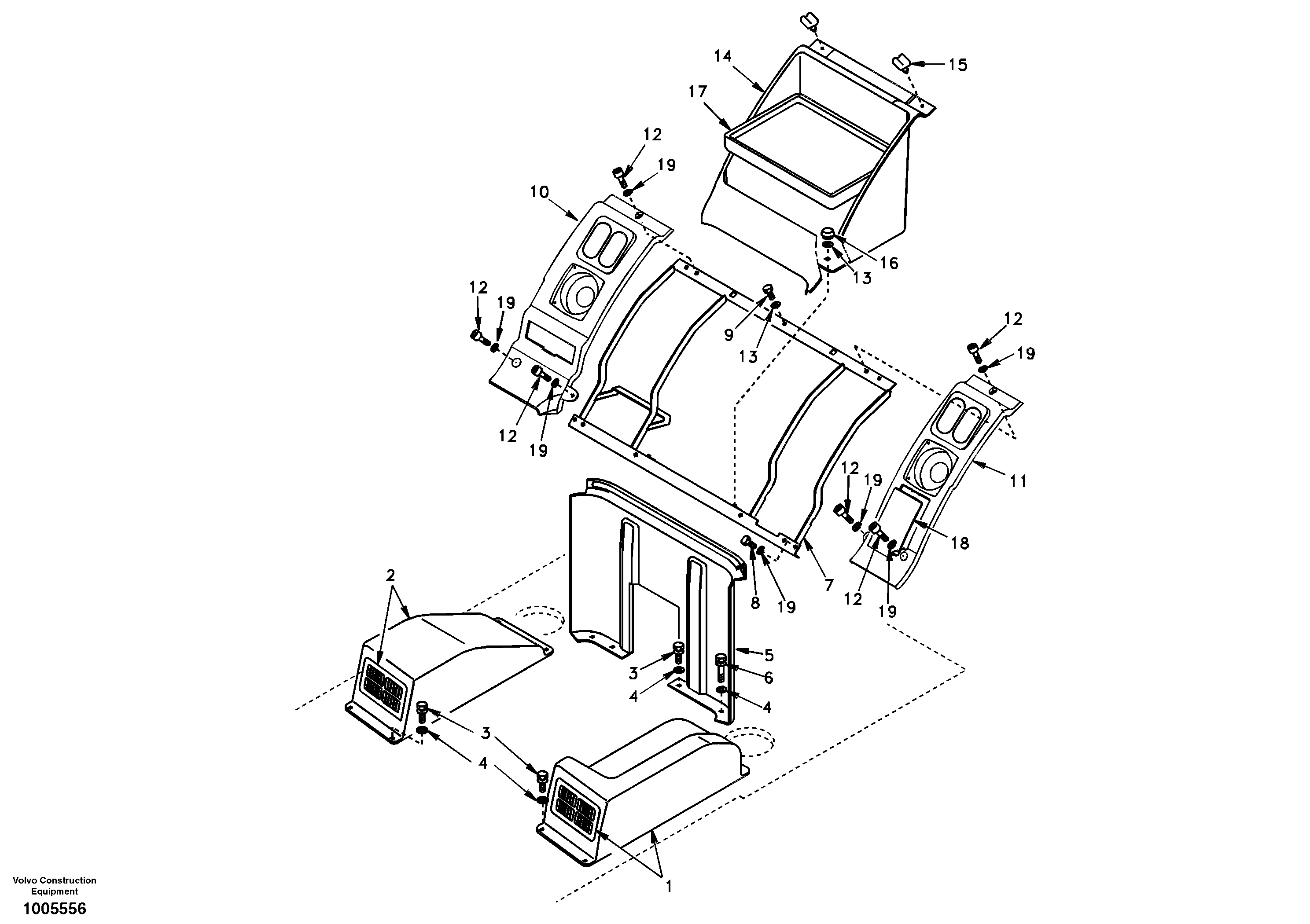 Схема запчастей Volvo EC290 - 11333 Instrument panel, radio panel 