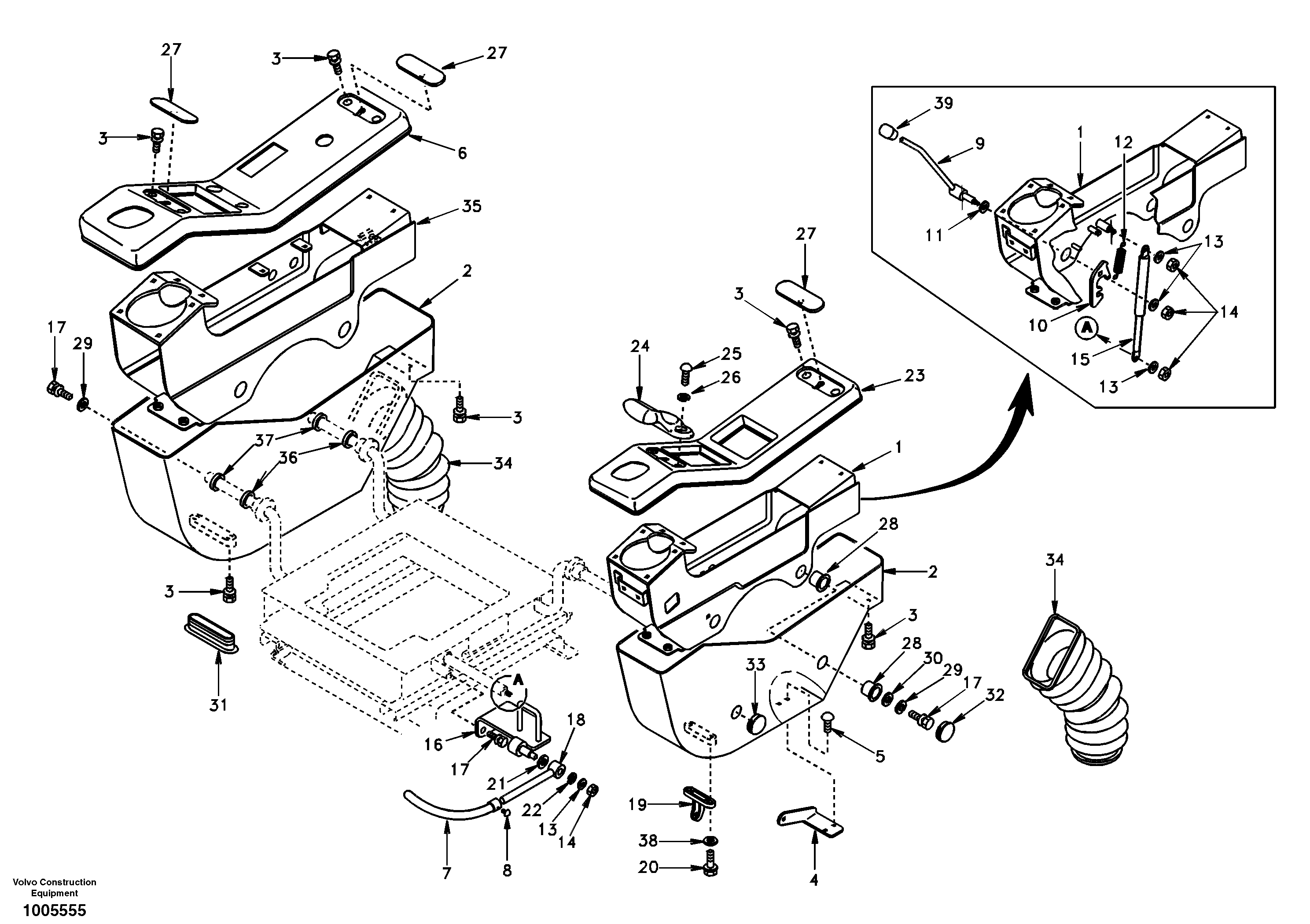 Схема запчастей Volvo EC290 - 38175 Instrument panel, control panel 