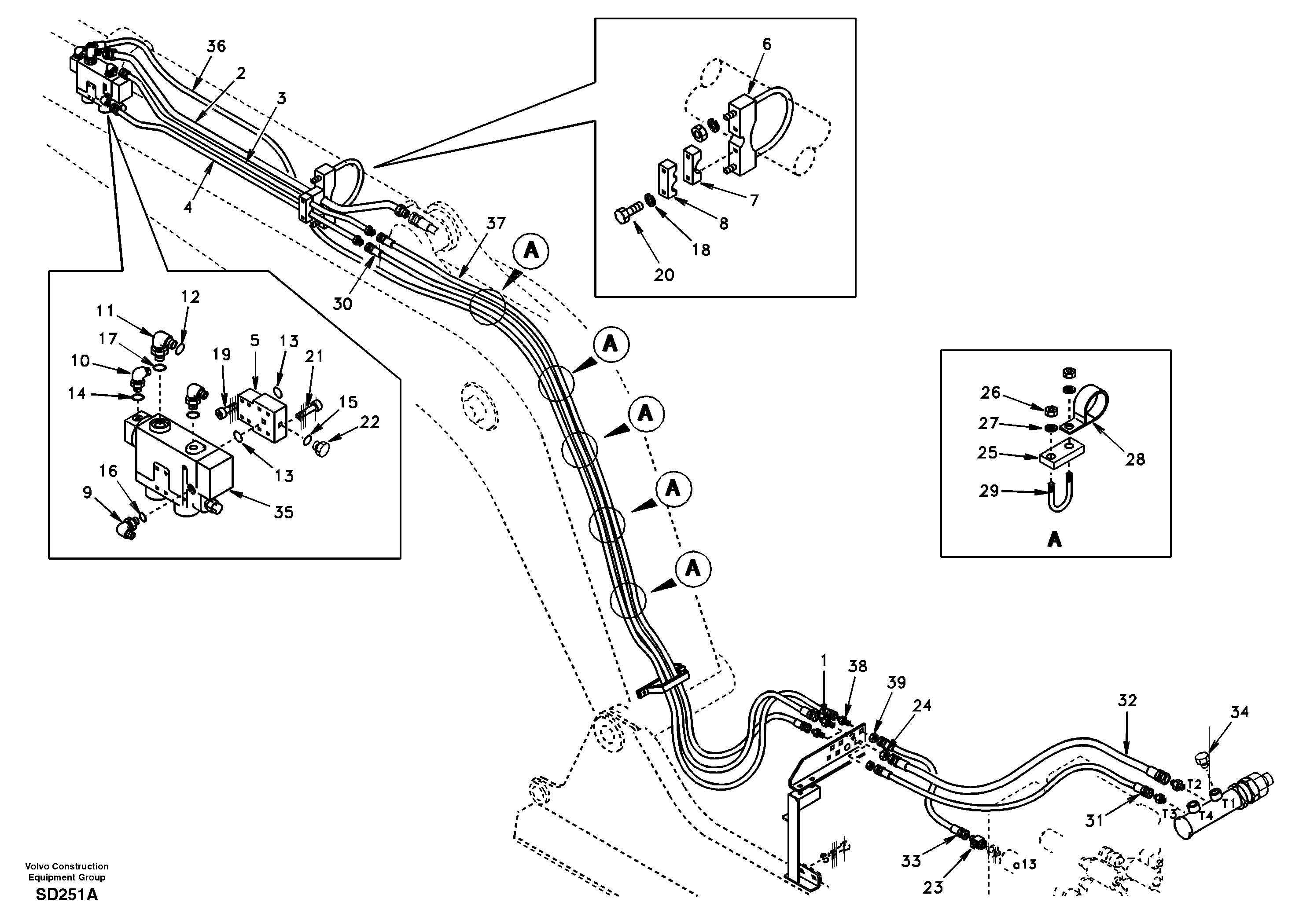 Схема запчастей Volvo EC290 - 54821 Working hydraulic, dipper arm rupture 