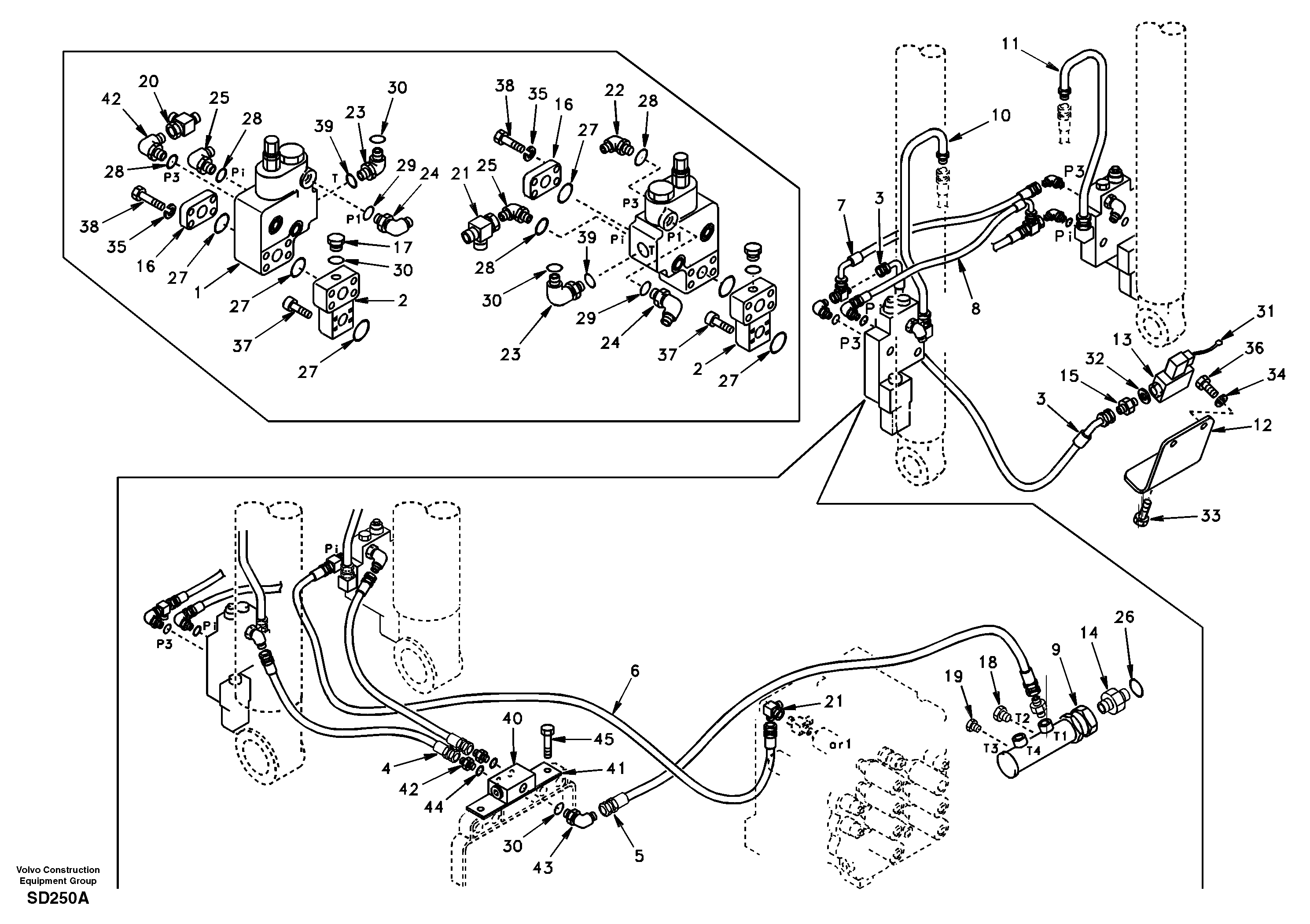 Схема запчастей Volvo EC290 - 6674 Working hydraulic, boom rupture 