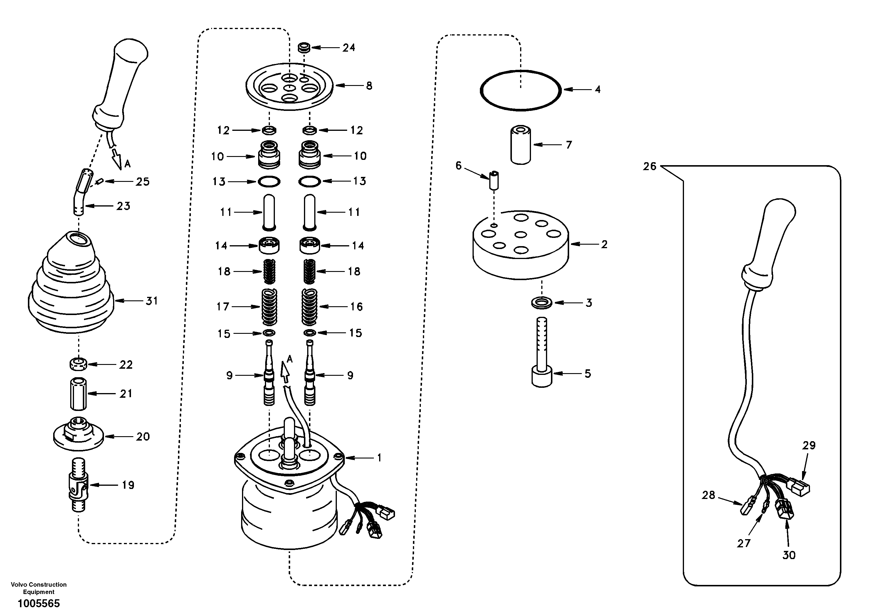 Схема запчастей Volvo EC290 - 44553 Servo system, remote control valve 